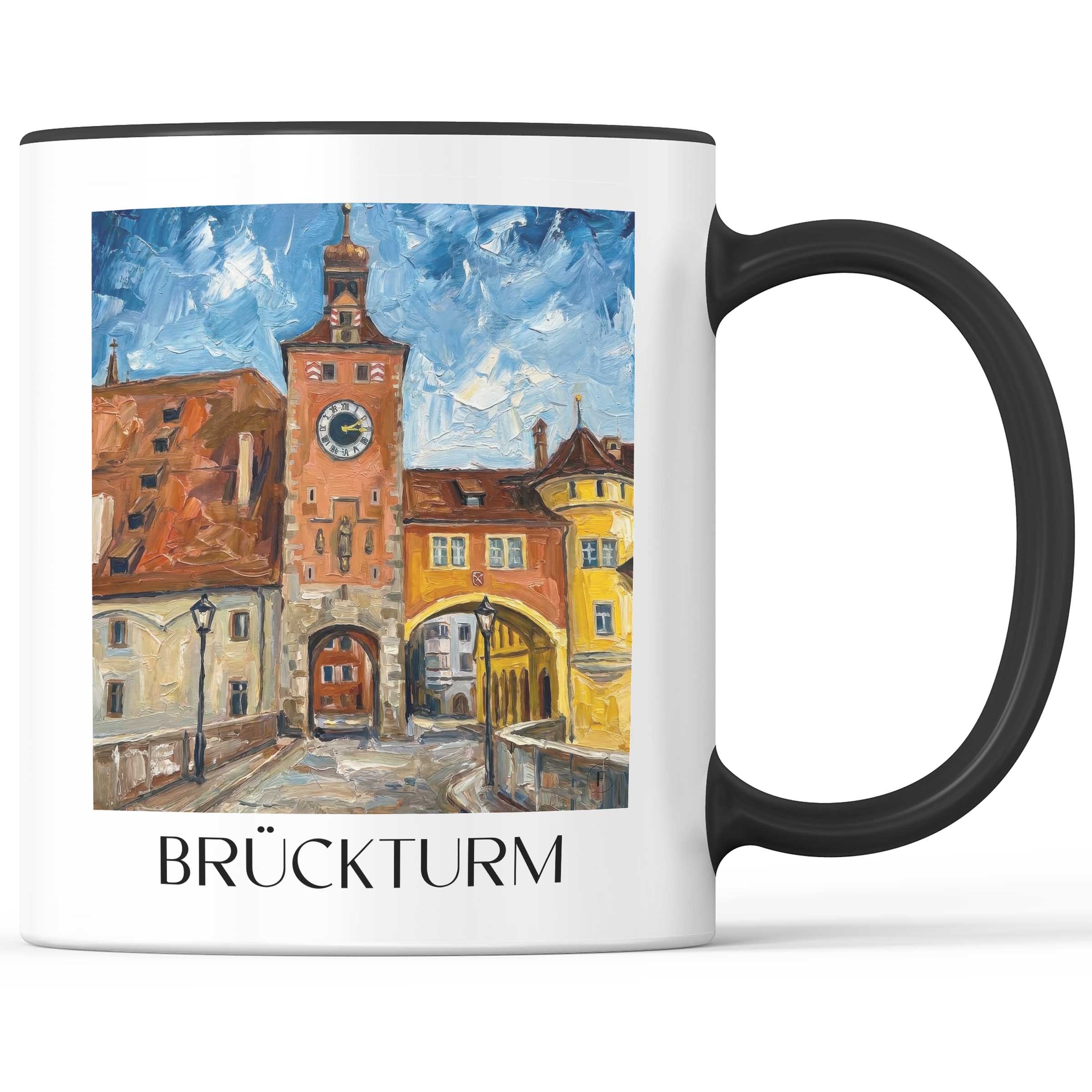 brückturm-regensburg-deutschland-kaffeebecher-oil-painting-oelgemaelde