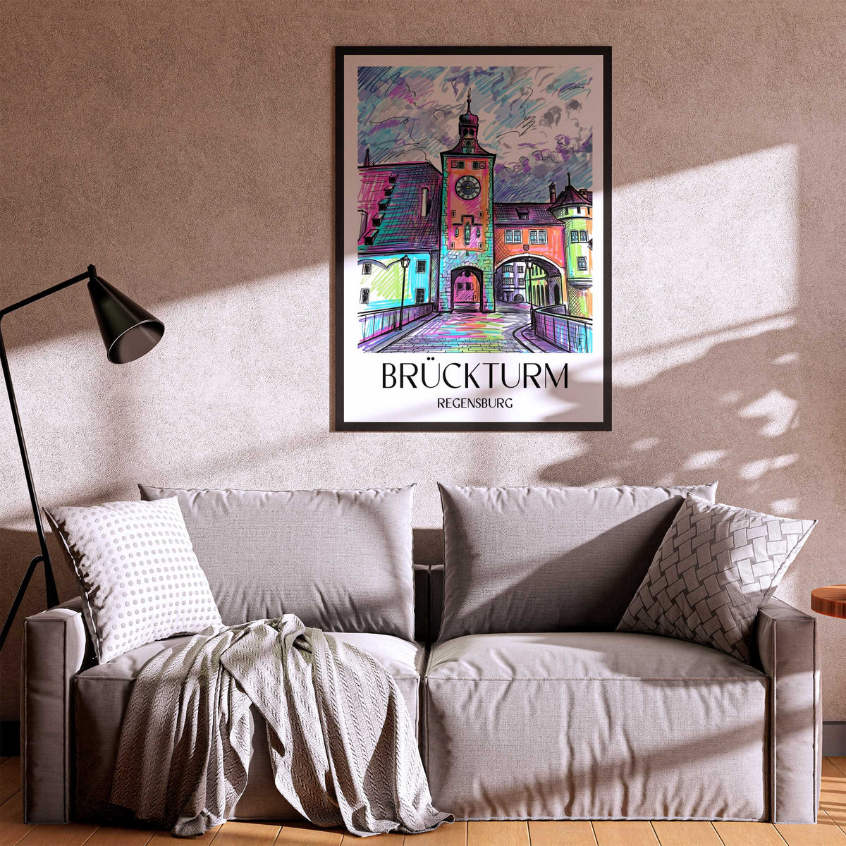 brückturm-regensburg-deutschland-poster-graffiti