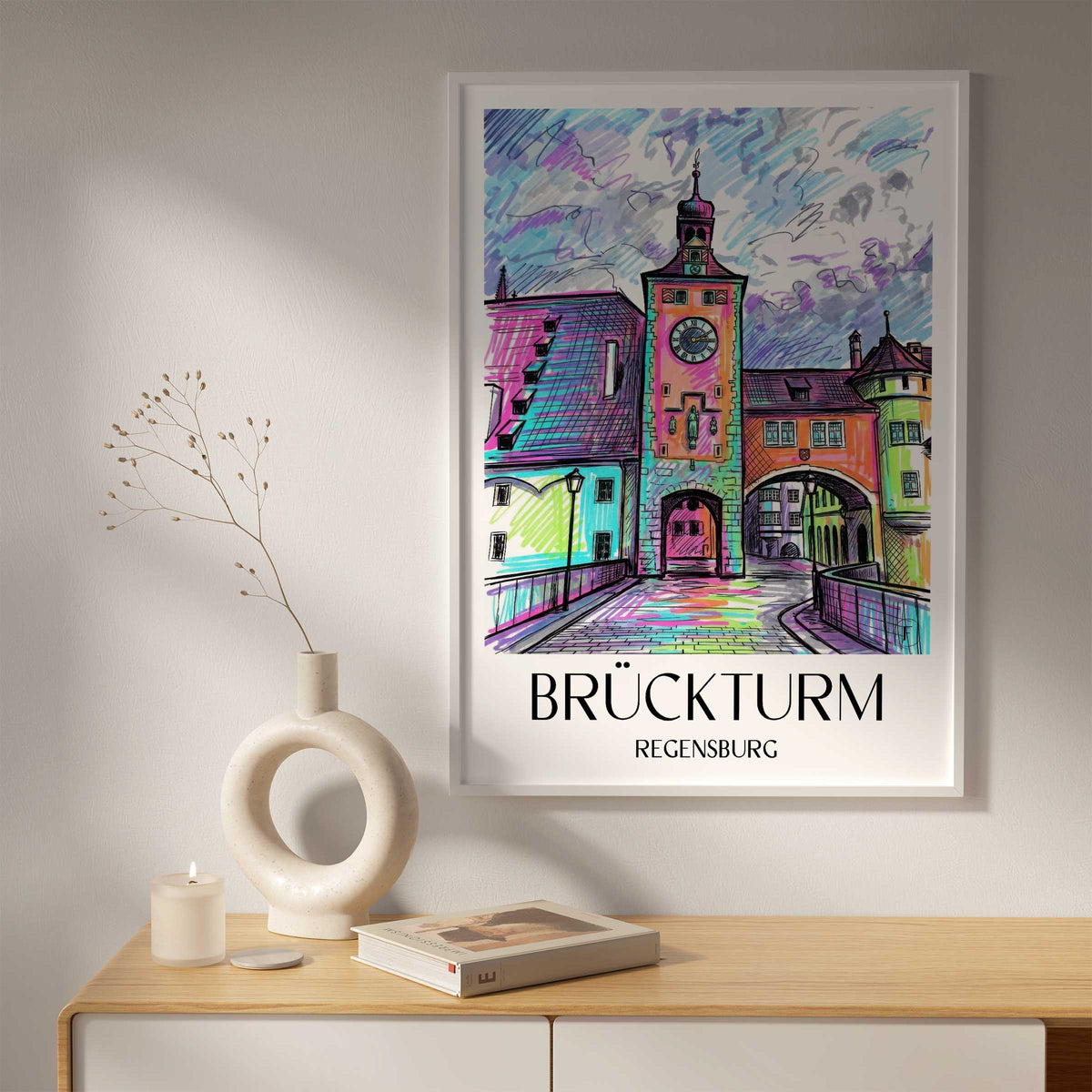 brückturm-regensburg-deutschland-poster-graffiti
