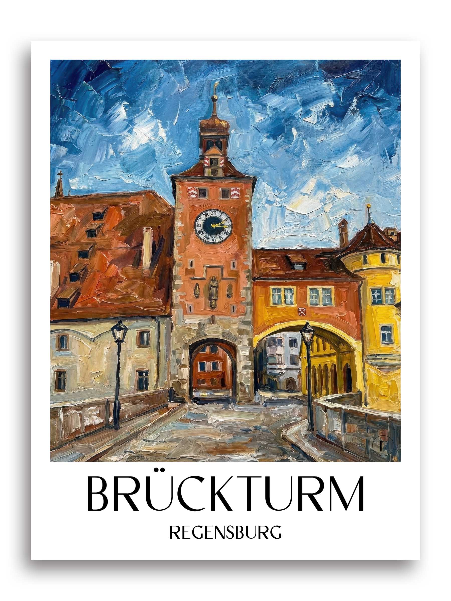 brückturm-regensburg-deutschland-poster-oil-painting-oelgemaelde