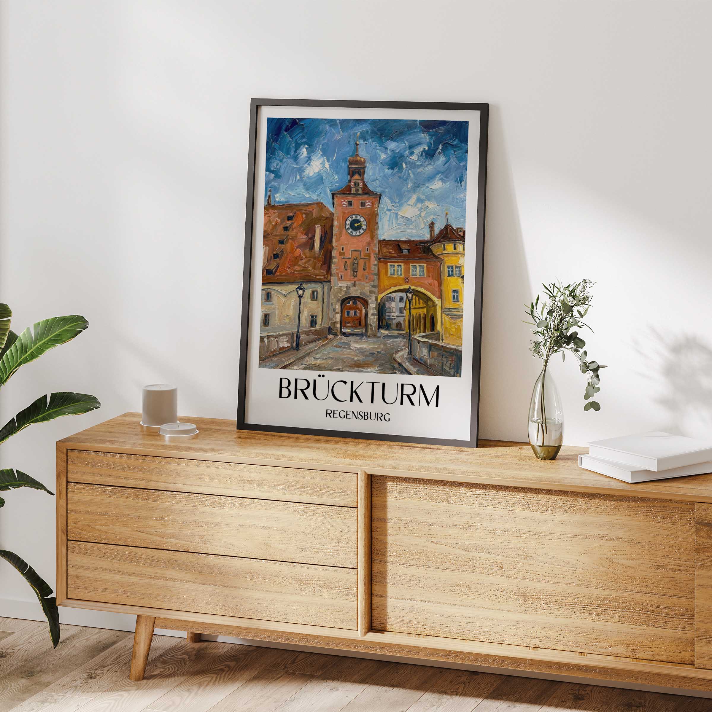 brückturm-regensburg-deutschland-poster-oil-painting-oelgemaelde