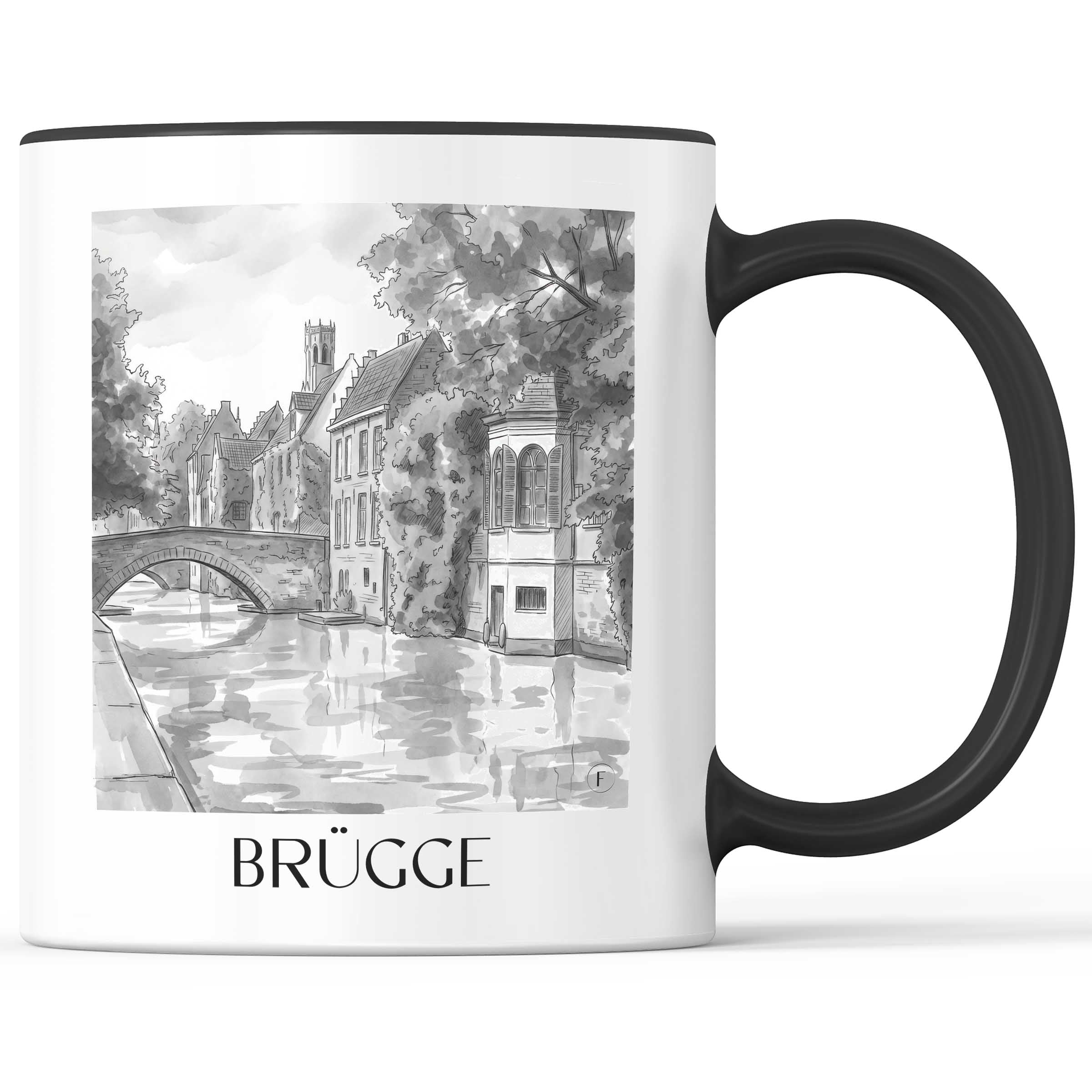 brügge-belgien-kaffeebecher-aquarell-schwarz-weiss