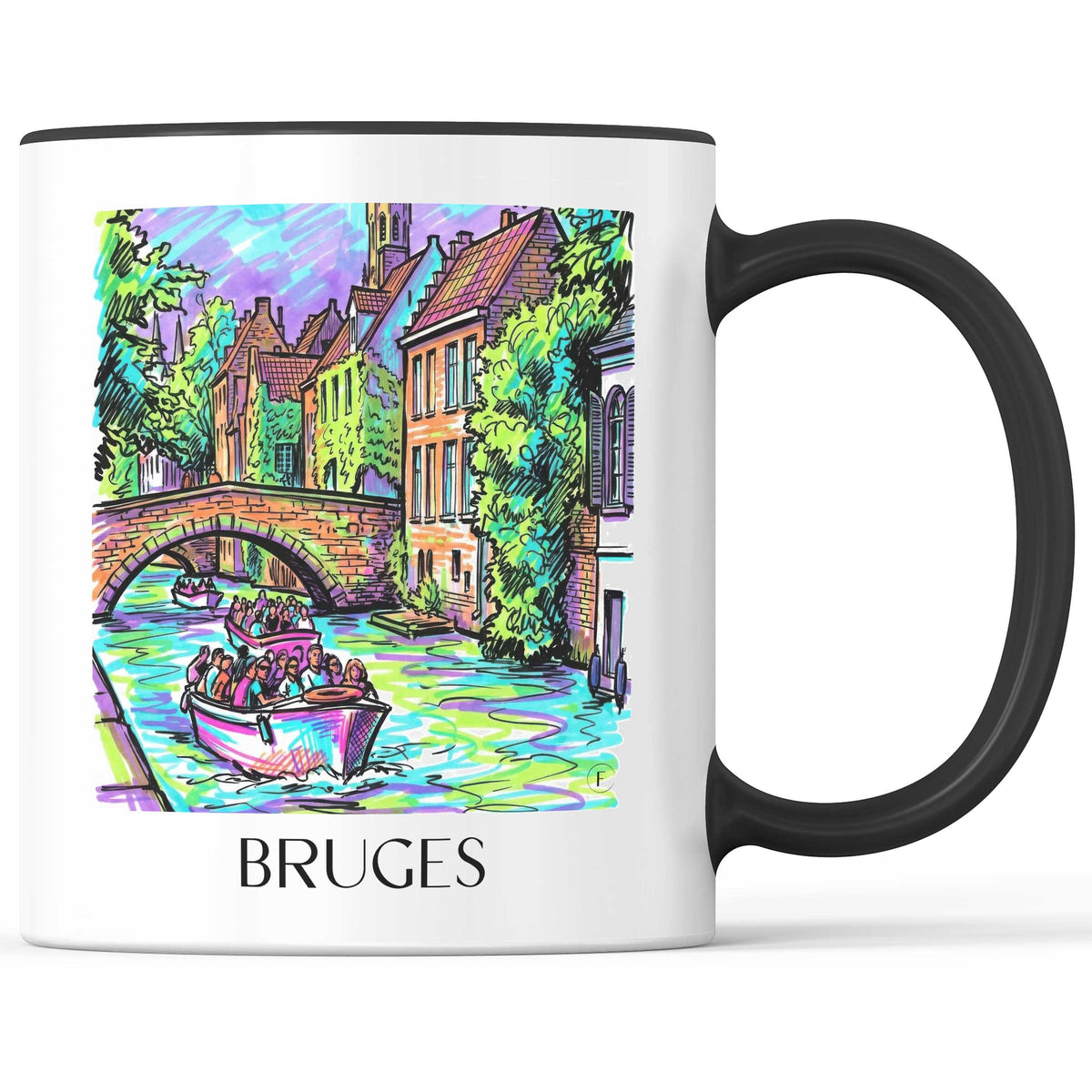 Brügge - Belgien Becher - Kaffeetasse im Tag Graffiti Stil - favplace