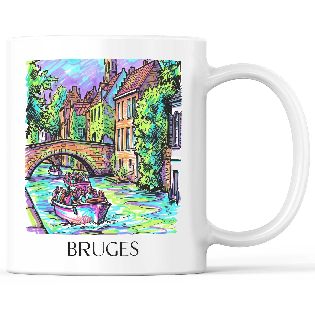 Brügge - Belgien Becher - Kaffeetasse im Tag Graffiti Stil - favplace