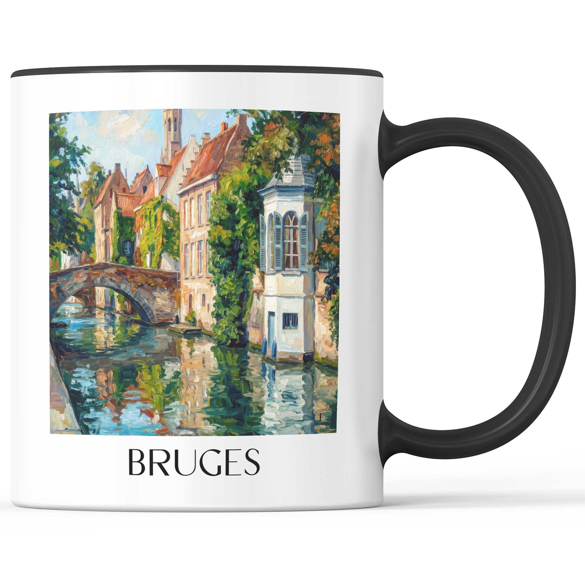 Brügge - Belgien Becher - Kaffeetasse im Ölgemälde Stil - favplace