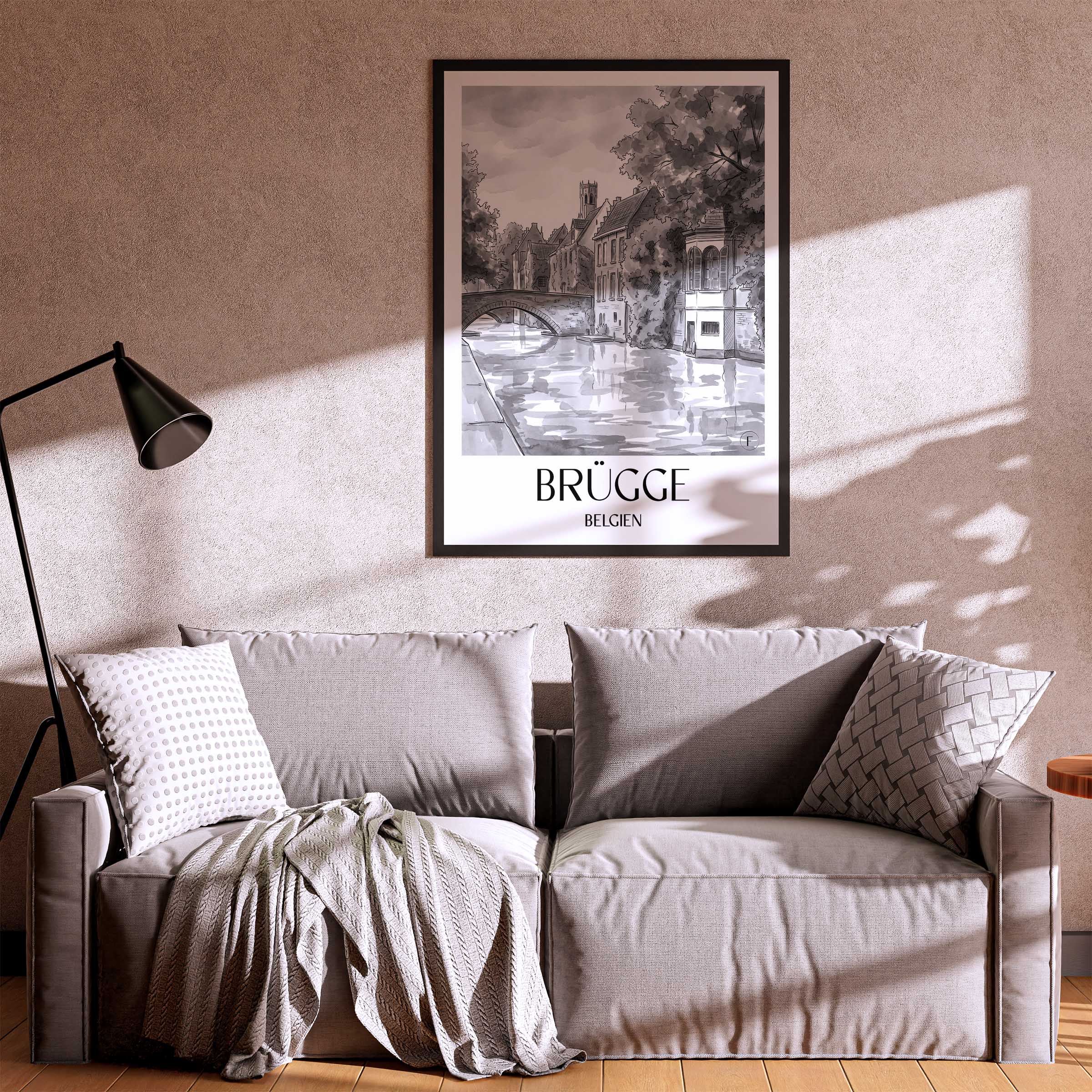 brügge-belgien-poster-aquarell-schwarz-weiss