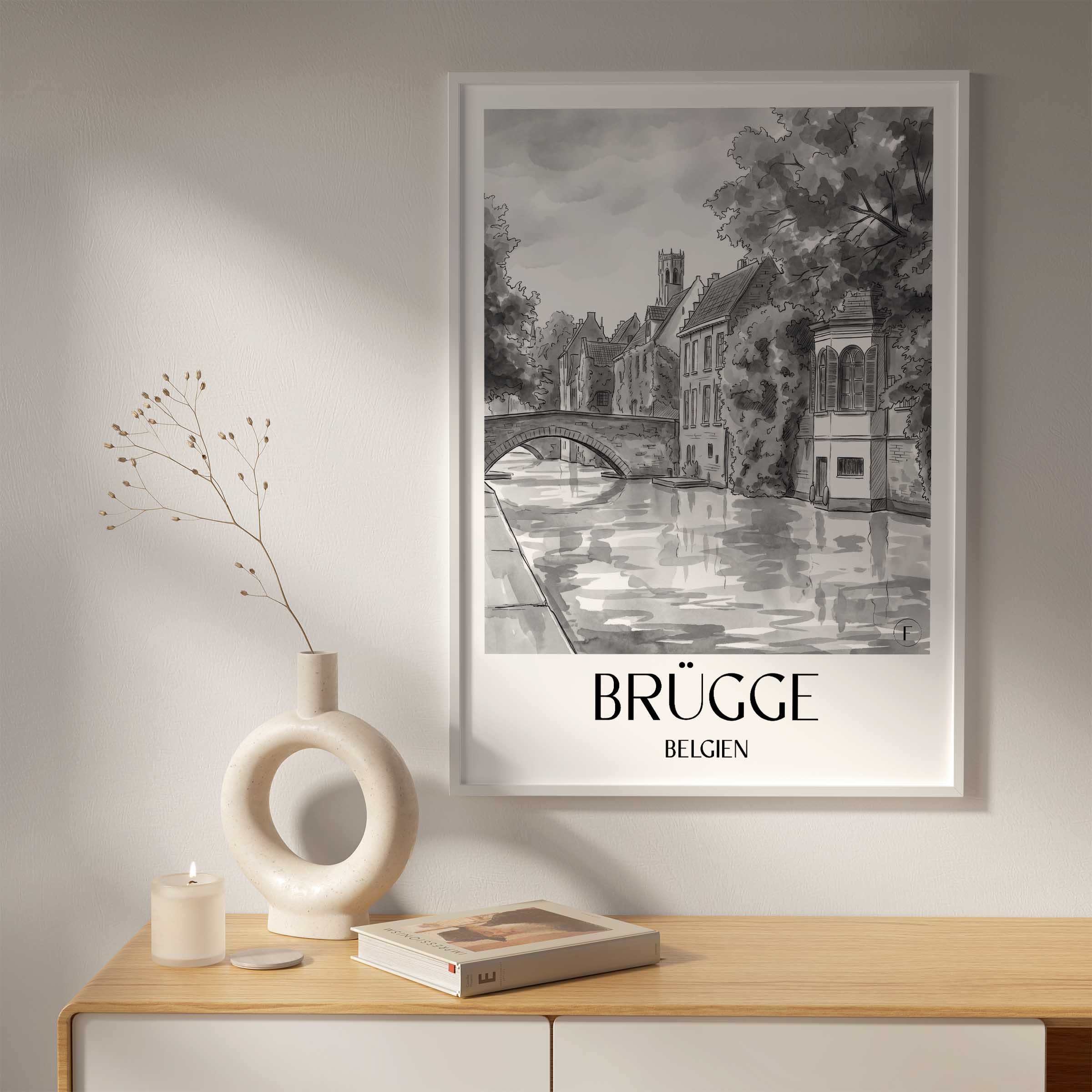brügge-belgien-poster-aquarell-schwarz-weiss