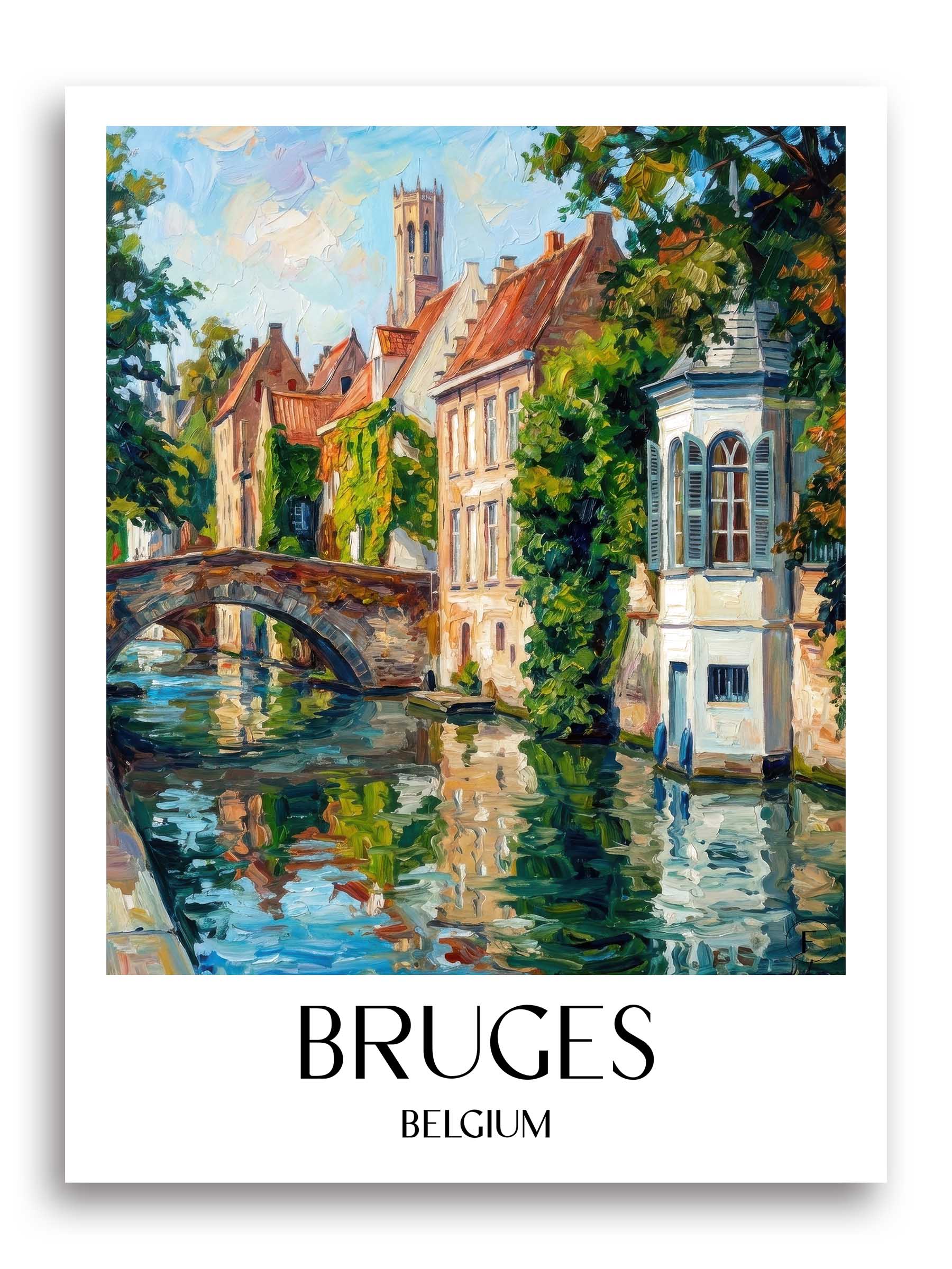 Brügge Poster - - Belgien Kunstdruck - Ölgemälde von A4 bis A1 - favplace