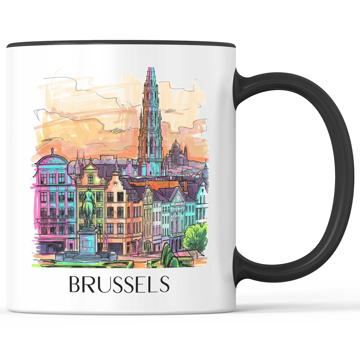 Brüssel - Belgien Becher - Kaffeetasse im Tag Graffiti Stil - favplace