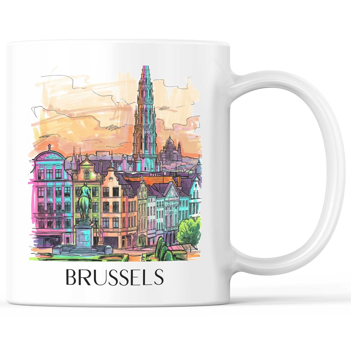 Brüssel - Belgien Becher - Kaffeetasse im Tag Graffiti Stil - favplace