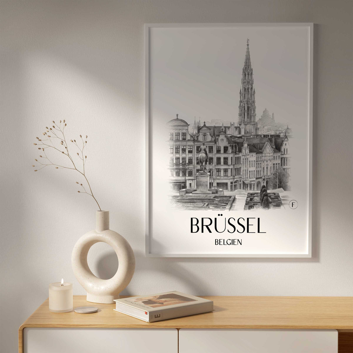 brüssel-belgien-poster-bleistift-zeichnung-drawing
