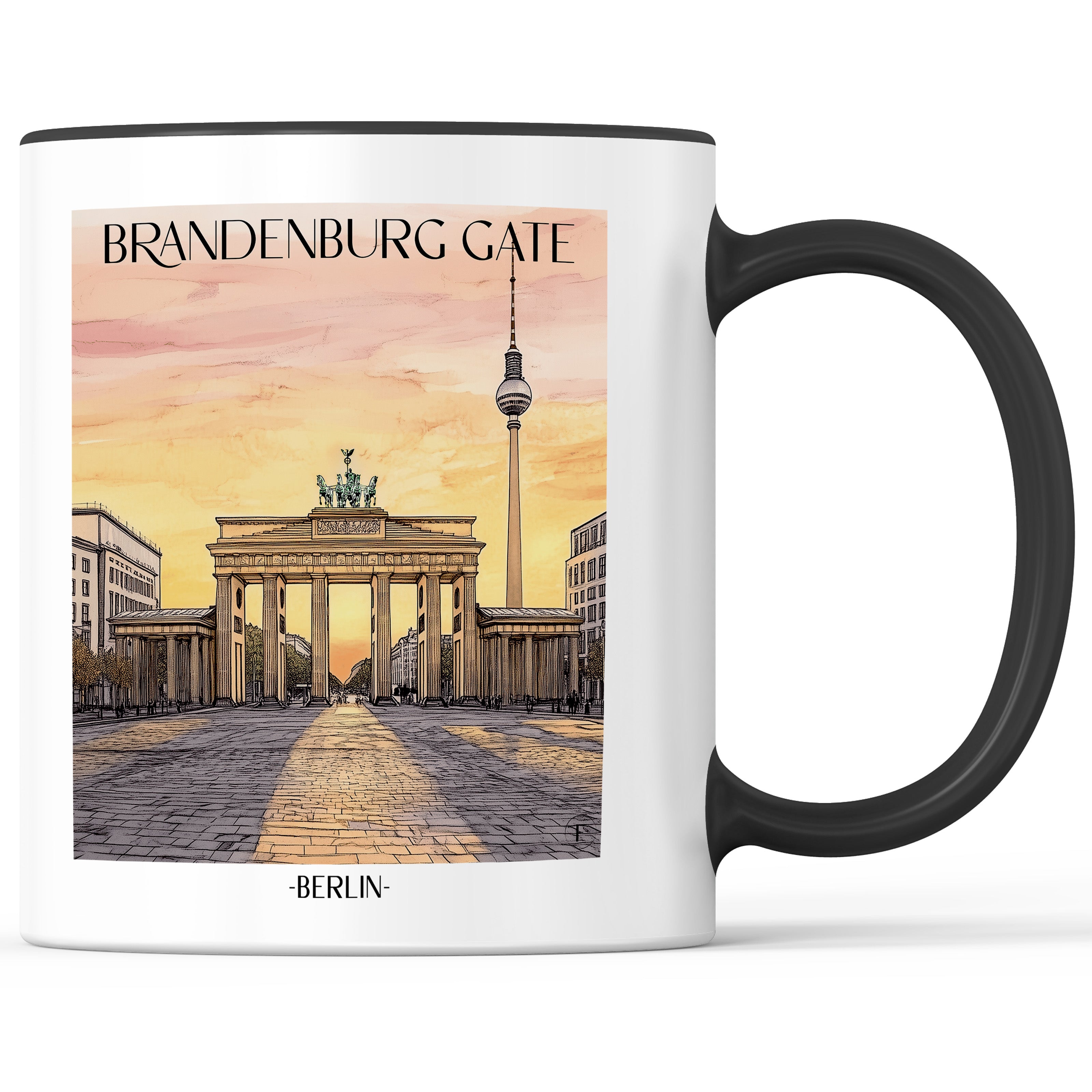 Brandenburger Tor Kaffeebecher - Berlin - Deutschland Becher - Kaffeetasse im Aquarell Stil - favplace