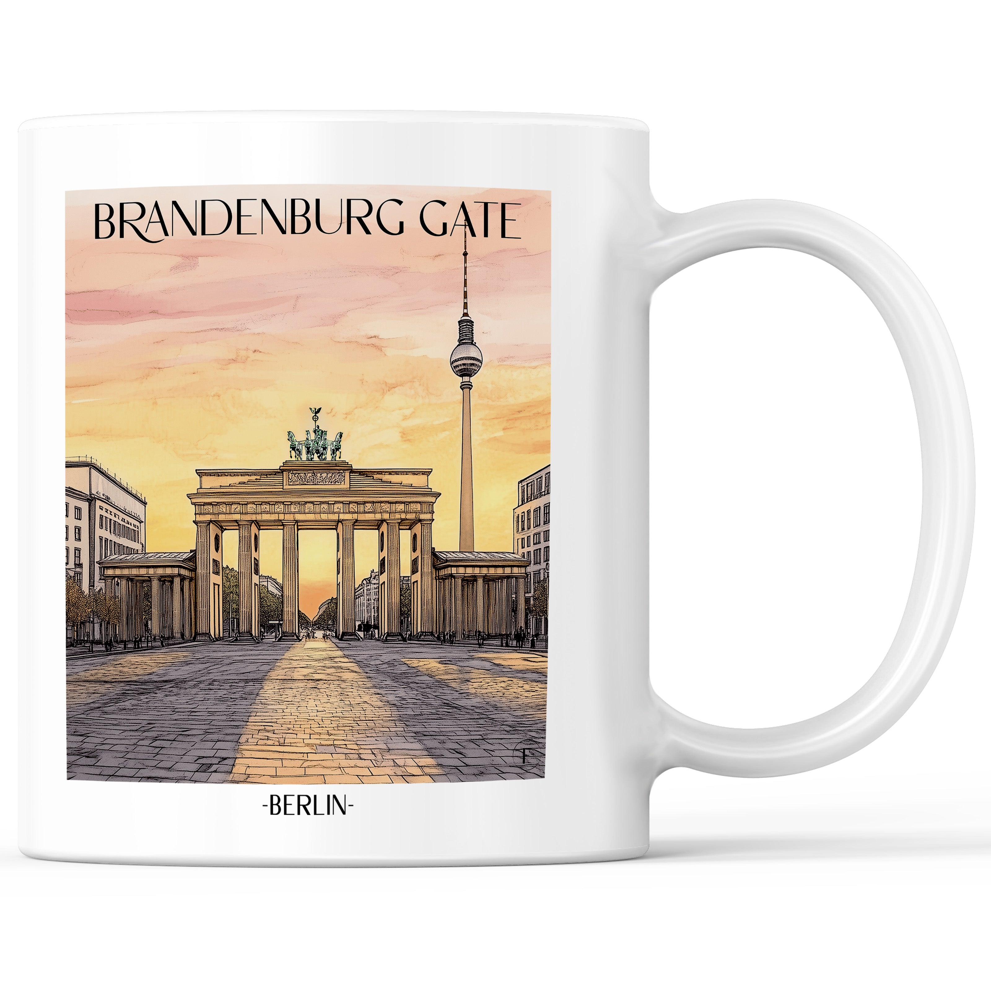 Brandenburger Tor Kaffeebecher - Berlin - Deutschland Becher - Kaffeetasse im Aquarell Stil - favplace