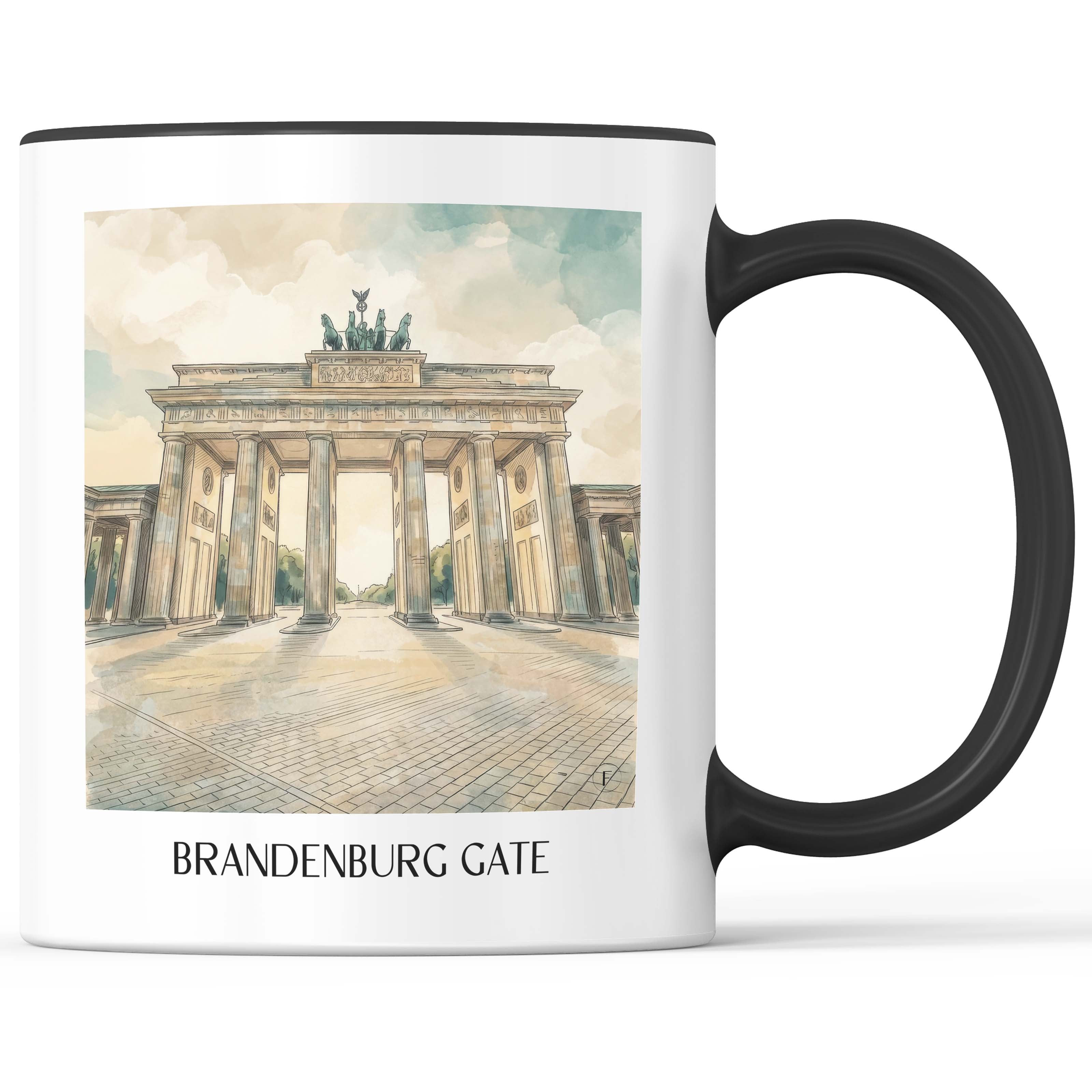 Brandenburger Tor Kaffeebecher - Berlin - Deutschland Becher - Kaffeetasse im Aquarell Stil - favplace
