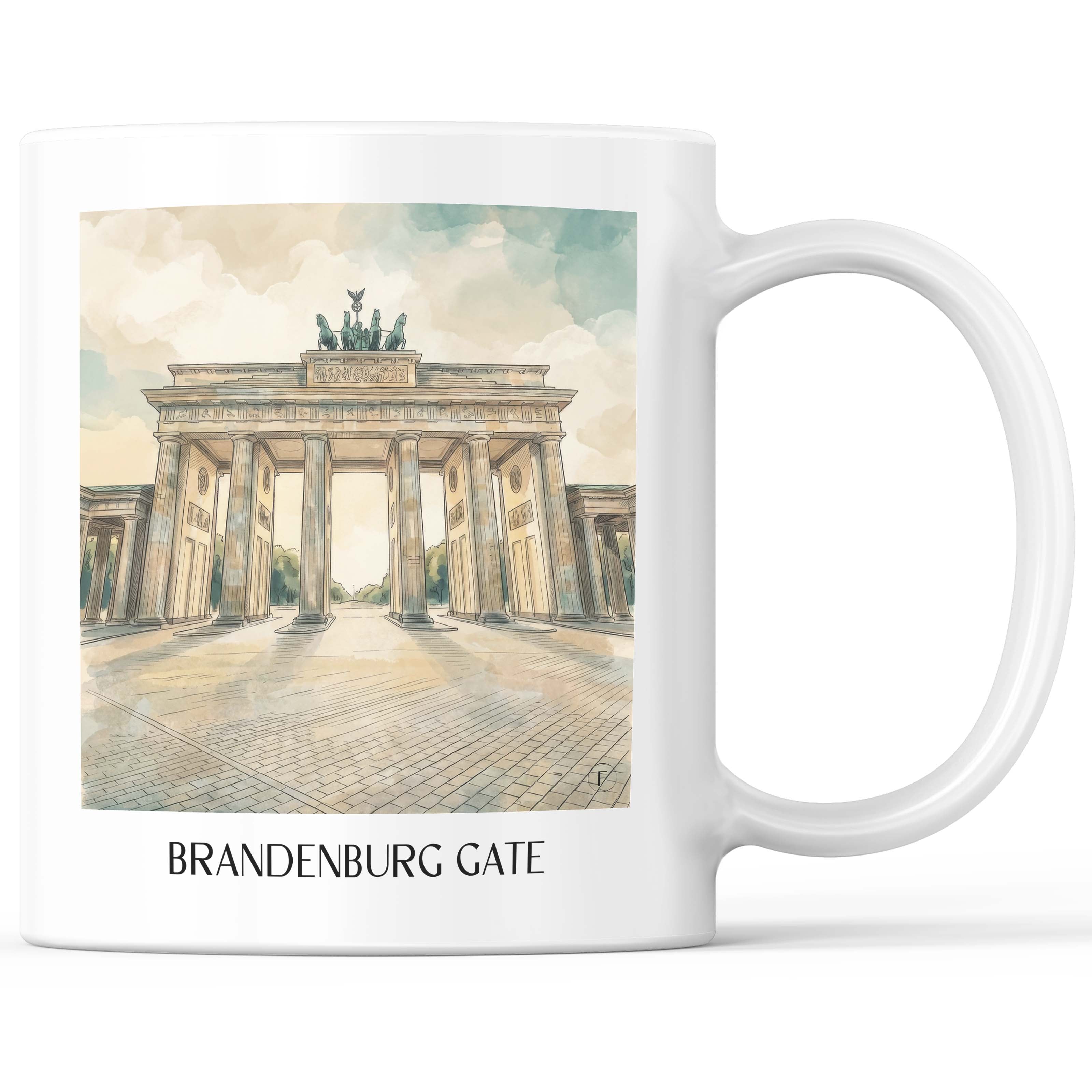 Brandenburger Tor Kaffeebecher - Berlin - Deutschland Becher - Kaffeetasse im Aquarell Stil - favplace