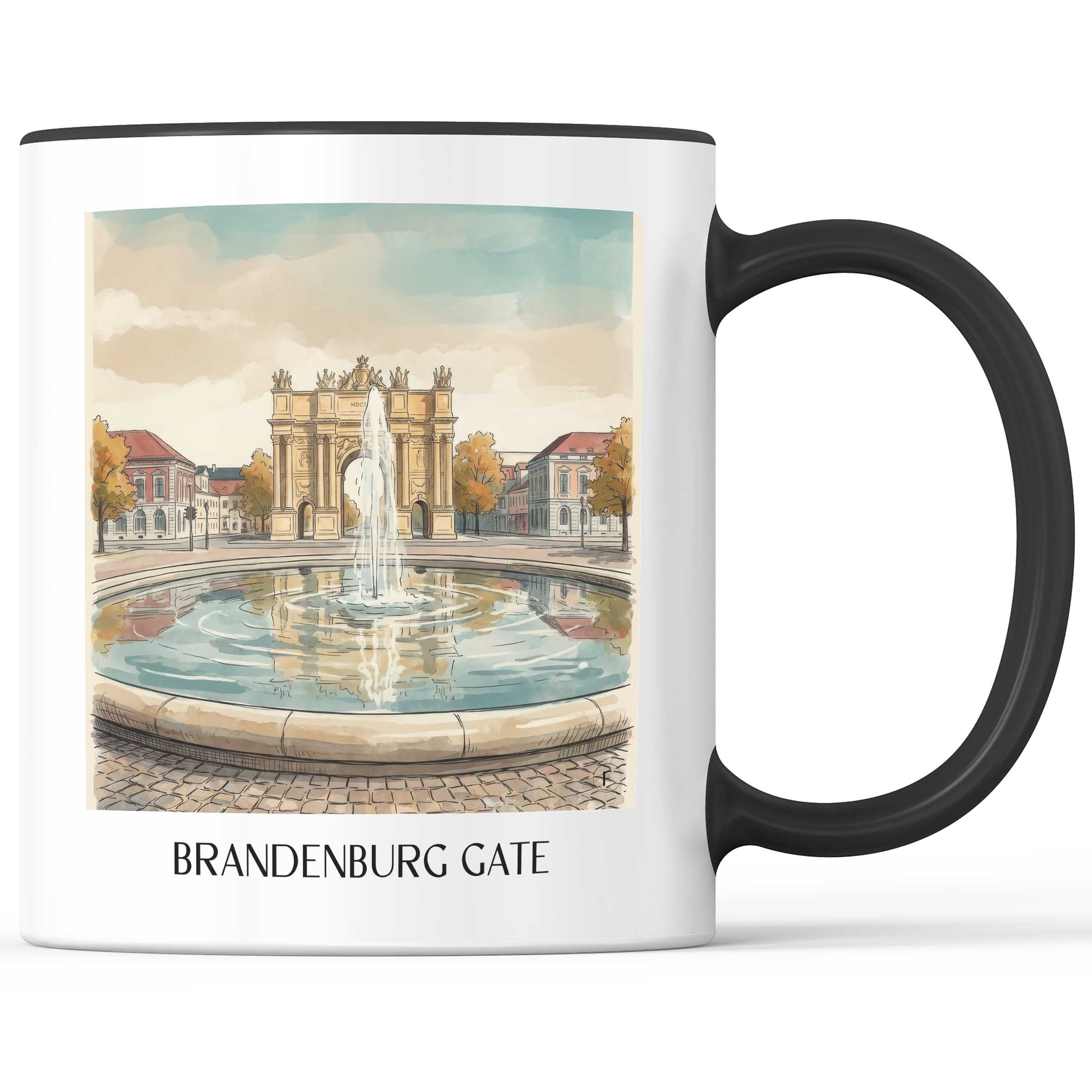 Brandenburger Tor Kaffeebecher - Potsdam - Deutschland Becher - Kaffeetasse im Aquarell Stil - favplace