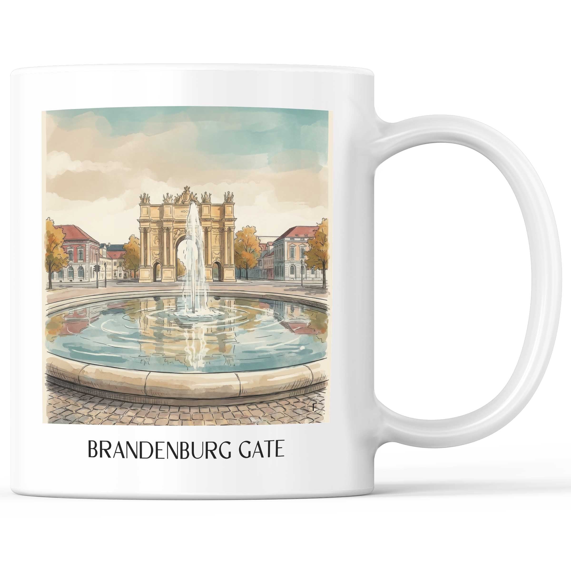 Brandenburger Tor Kaffeebecher - Potsdam - Deutschland Becher - Kaffeetasse im Aquarell Stil - favplace