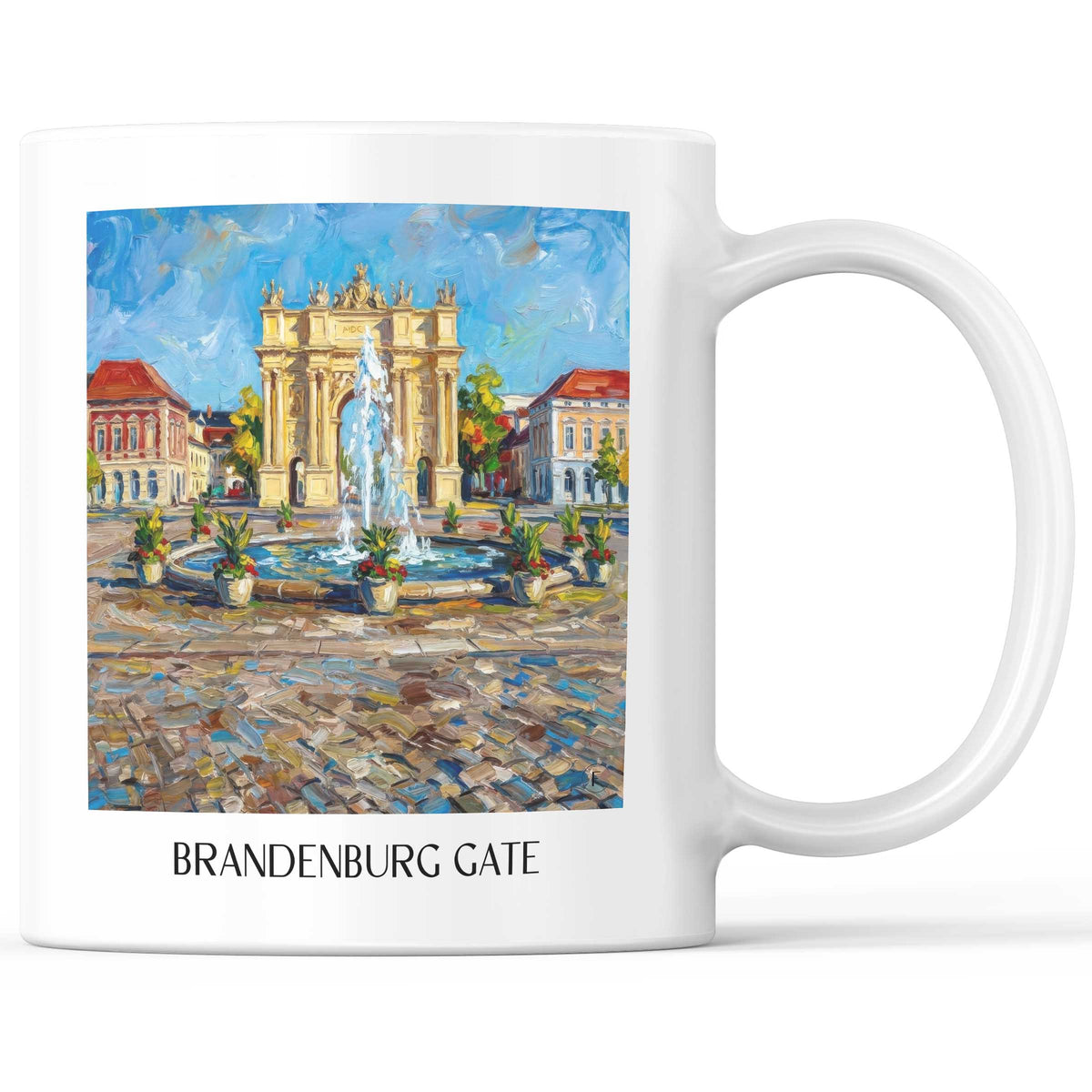 Brandenburger Tor Kaffeebecher - Potsdam - Deutschland Becher - Kaffeetasse im Ölgemälde Stil - favplace