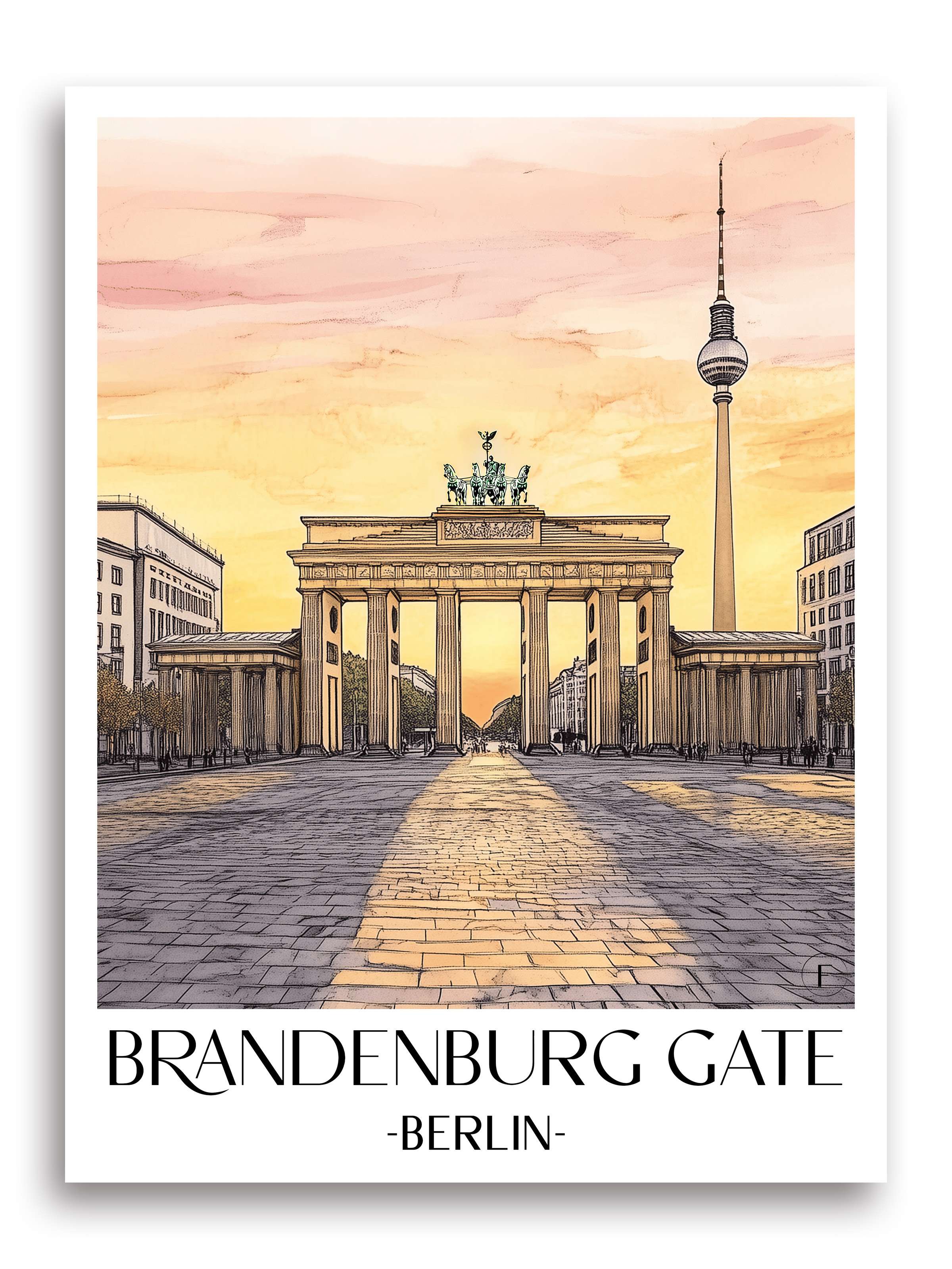 Brandenburger Tor Poster - Berlin - Deutschland Kunstdruck - Aquarell von A4 bis A1 - favplace