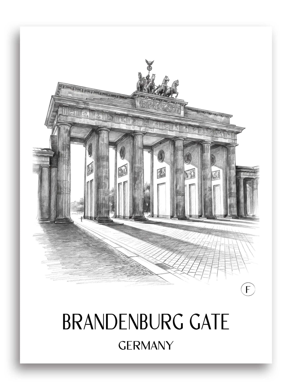 Brandenburger Tor Poster - Berlin - Deutschland Kunstdruck - Zeichnung von A4 bis A1 - favplace