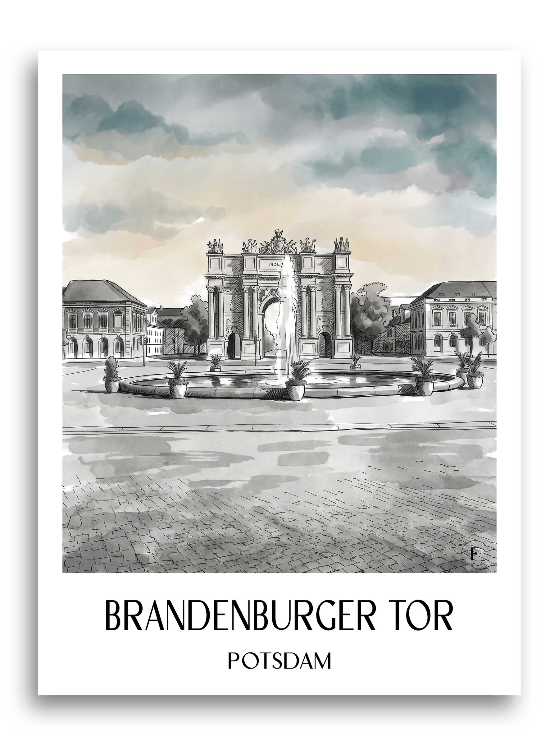 brandenburger-tor-potsdam-deutschland-poster-aquarell-schwarz-weiss