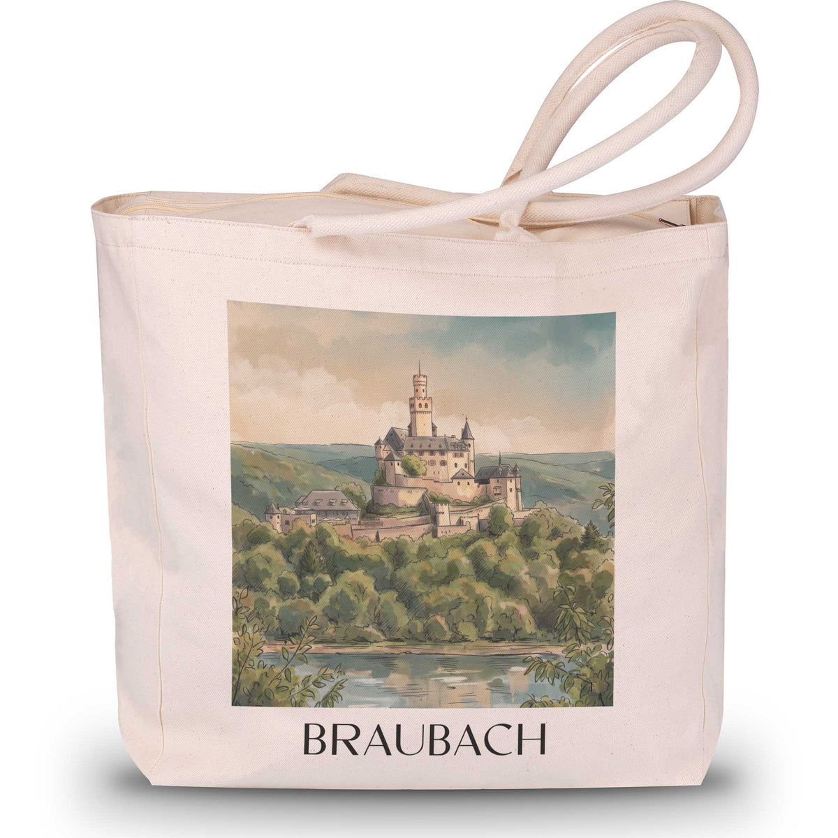 braubach-oberes-mittelrheintal-deutschland-einkaufstasche-aquarell