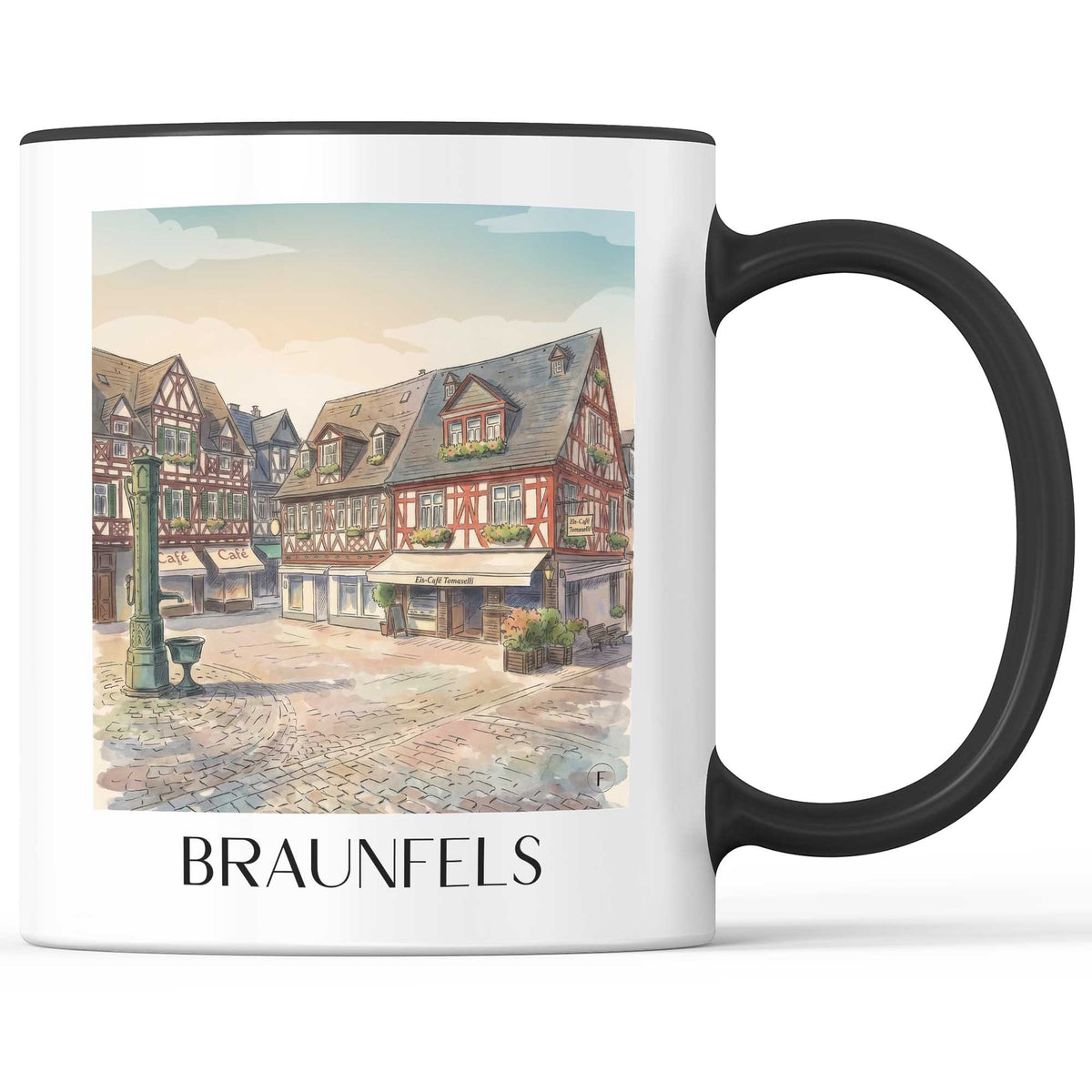 Braunfels Kaffeebecher - Hessen - Deutschland Becher - Kaffeetasse im Aquarell Stil - favplace