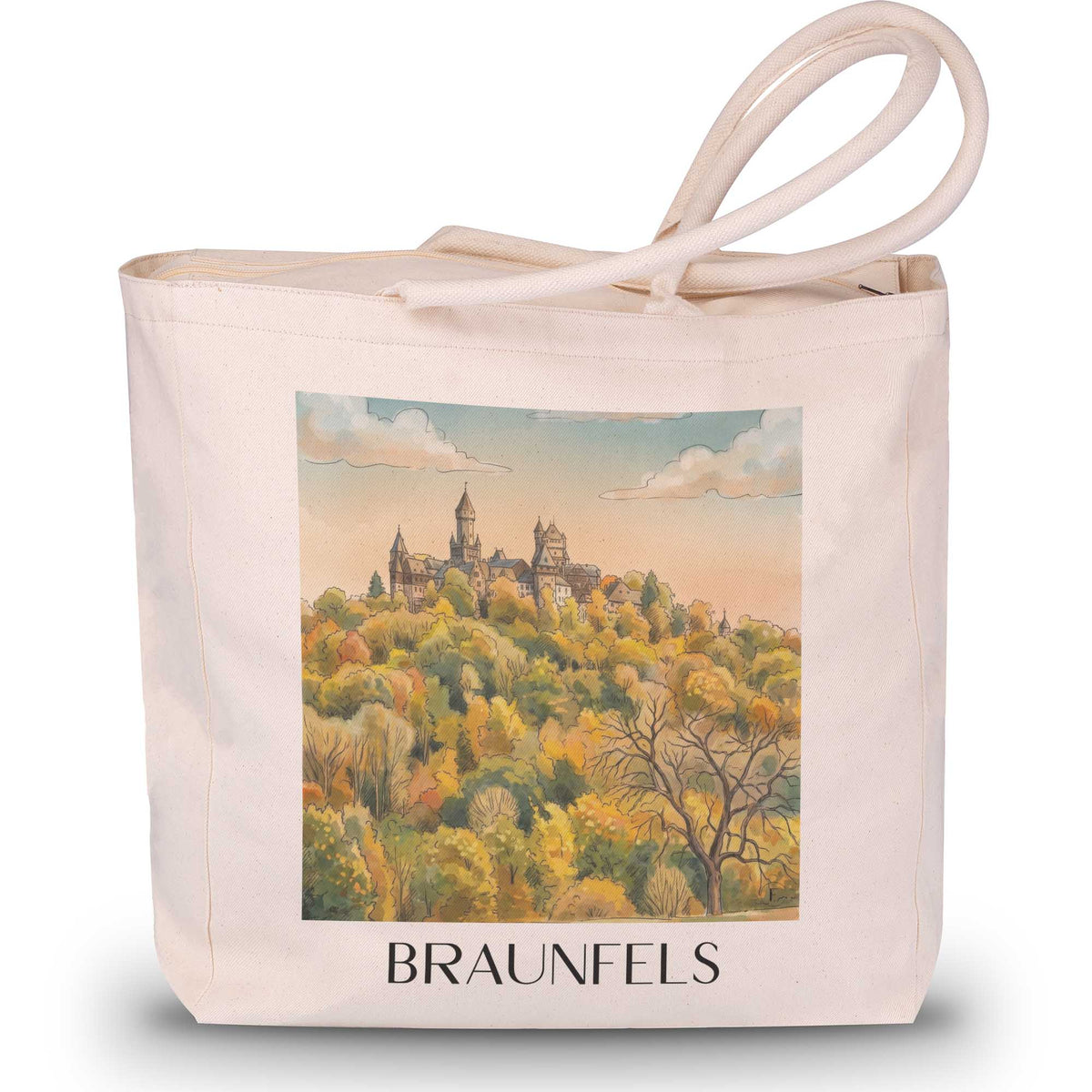 braunfels-lahntal-deutschland-einkaufstasche-aquarell