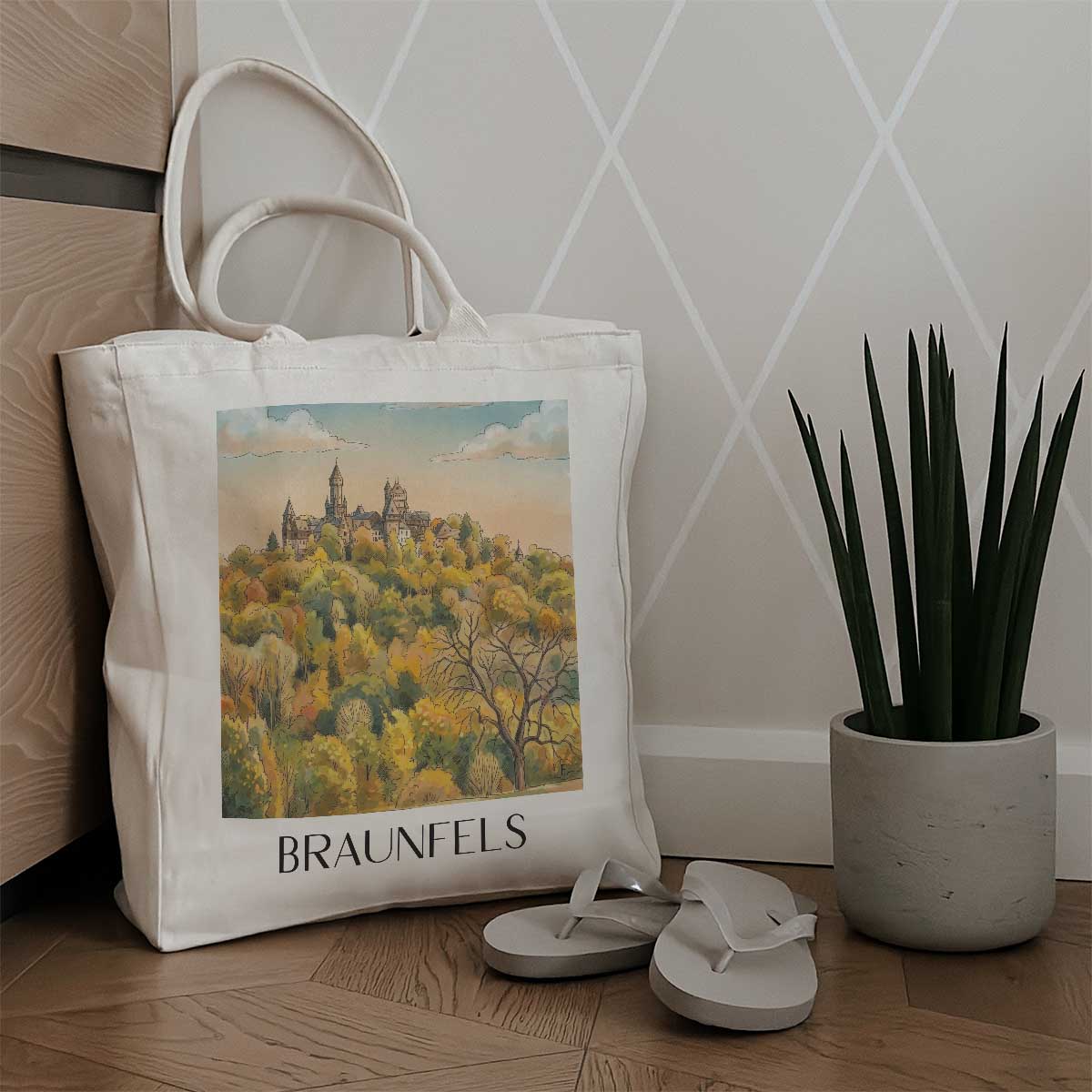 braunfels-lahntal-deutschland-einkaufstasche-aquarell