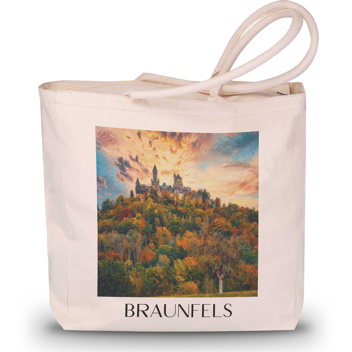 braunfels-lahntal-deutschland-einkaufstasche-oil-painting-oelgemaelde