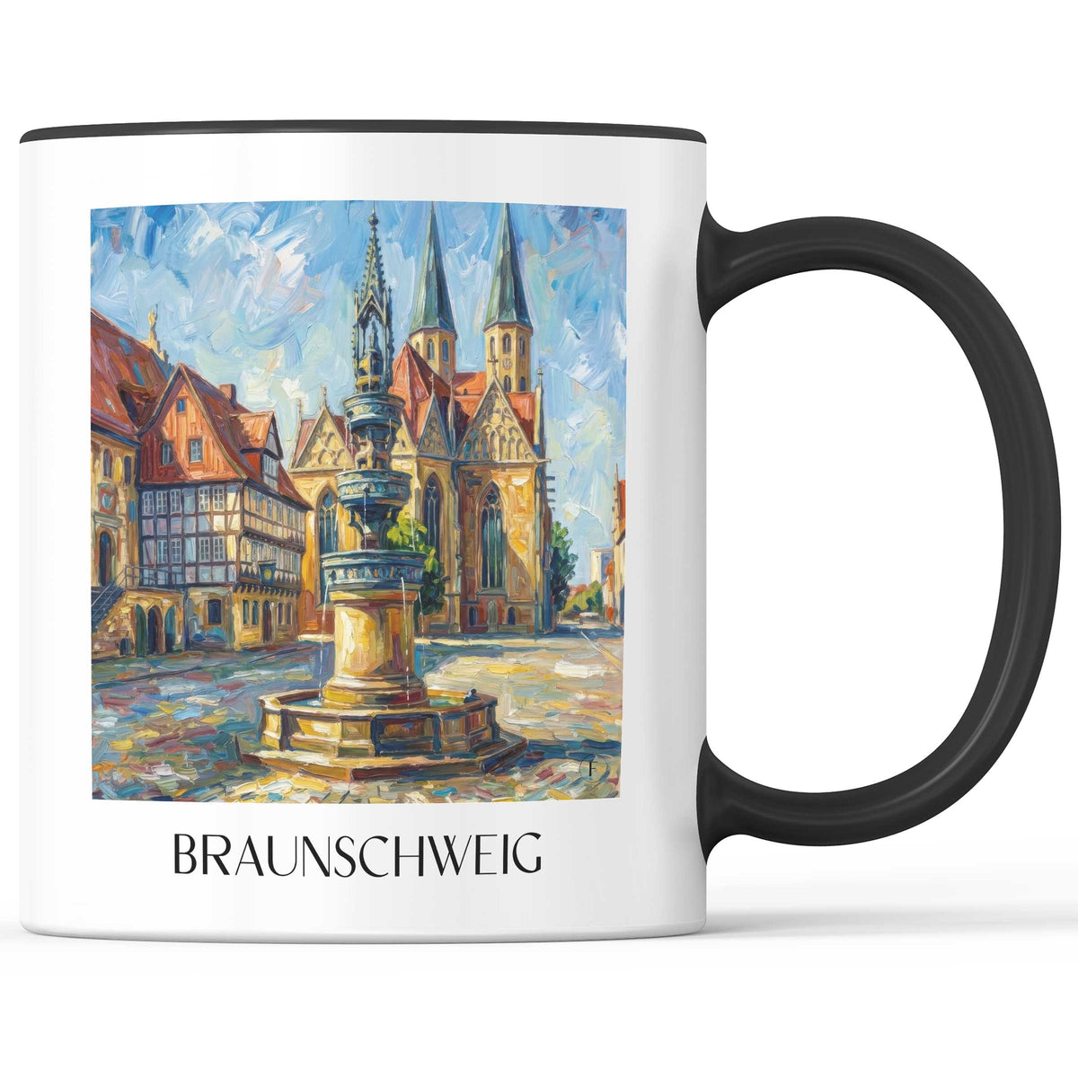 Braunschweig - Deutschland Becher - Kaffeetasse im Ölgemälde Stil - favplace