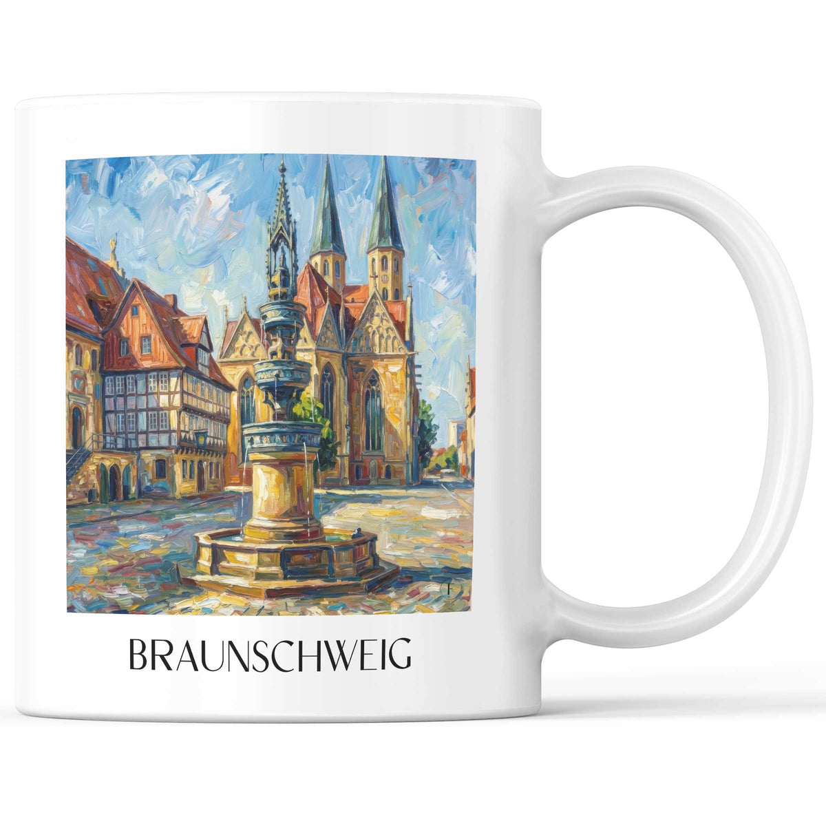 Braunschweig - Deutschland Becher - Kaffeetasse im Ölgemälde Stil - favplace