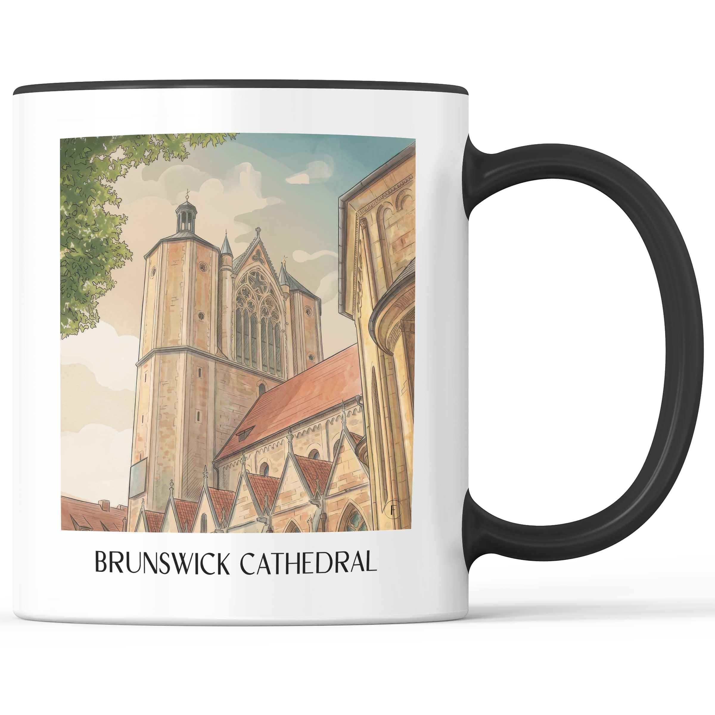 Braunschweiger Dom Kaffeebecher - Niedersachsen - Deutschland Becher - Kaffeetasse im Aquarell Stil - favplace