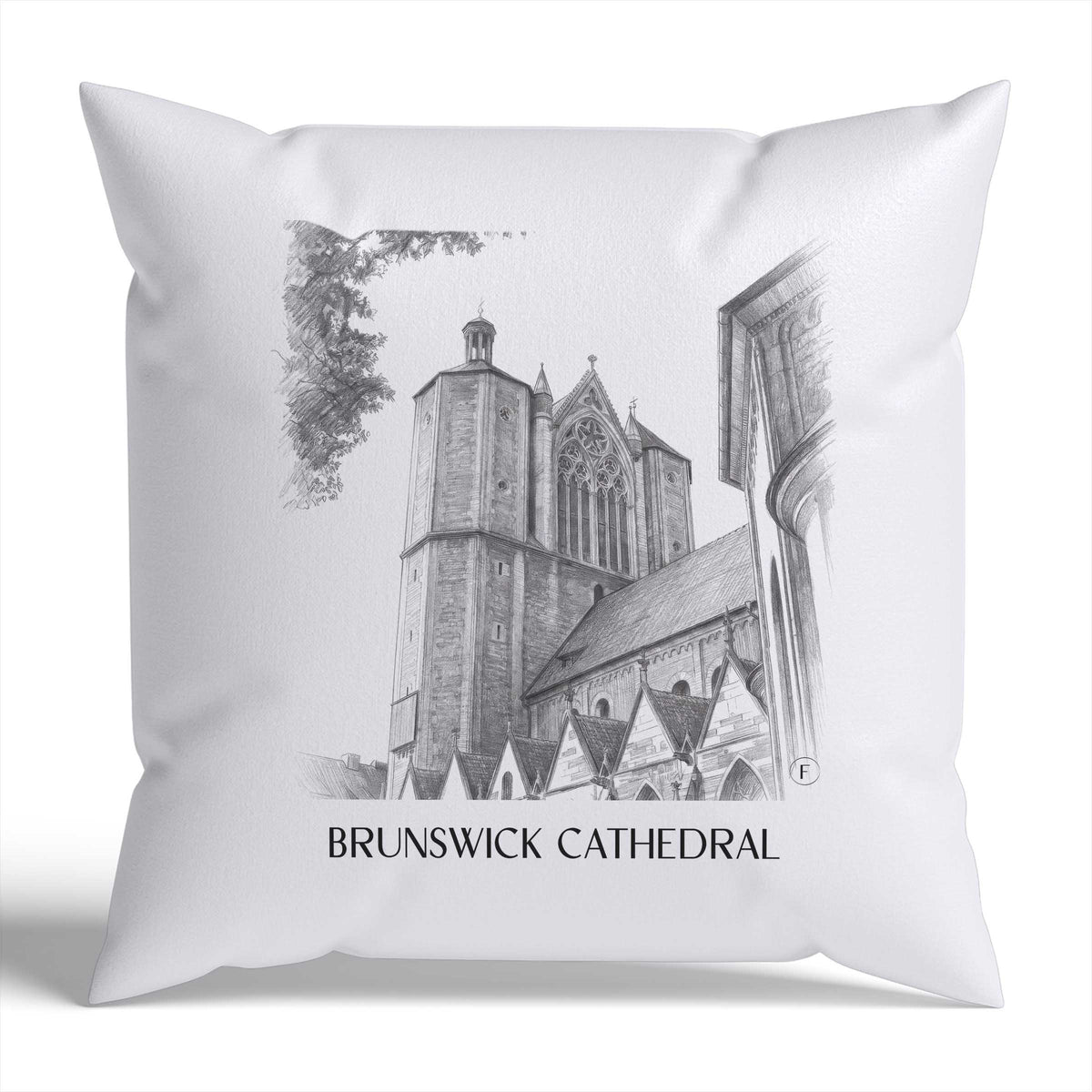 Braunschweiger Dom Kissenhülle - Zierkissen Bezug - Niedersachsen - Deutschland Kissen bzw. Kissenbezug im Zeichnung Stil - favplace