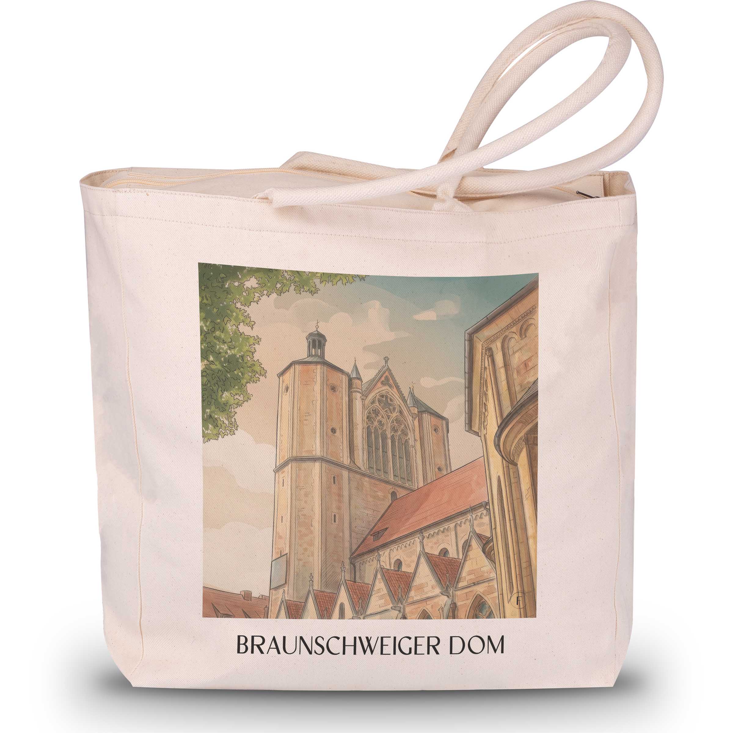 braunschweiger-dom-niedersachsen-deutschland-einkaufstasche-aquarell