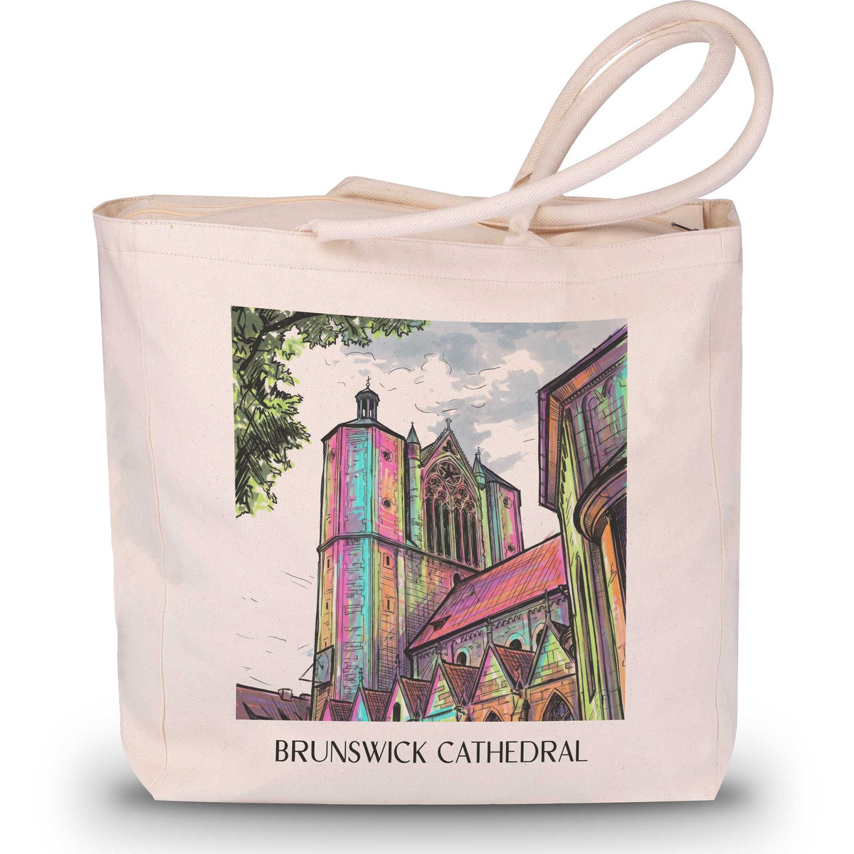 Braunschweiger Dom Shopping Tasche - Niedersachsen - Deutschland Tote Bag - Einkaufstasche im Tag Graffiti Stil - favplace