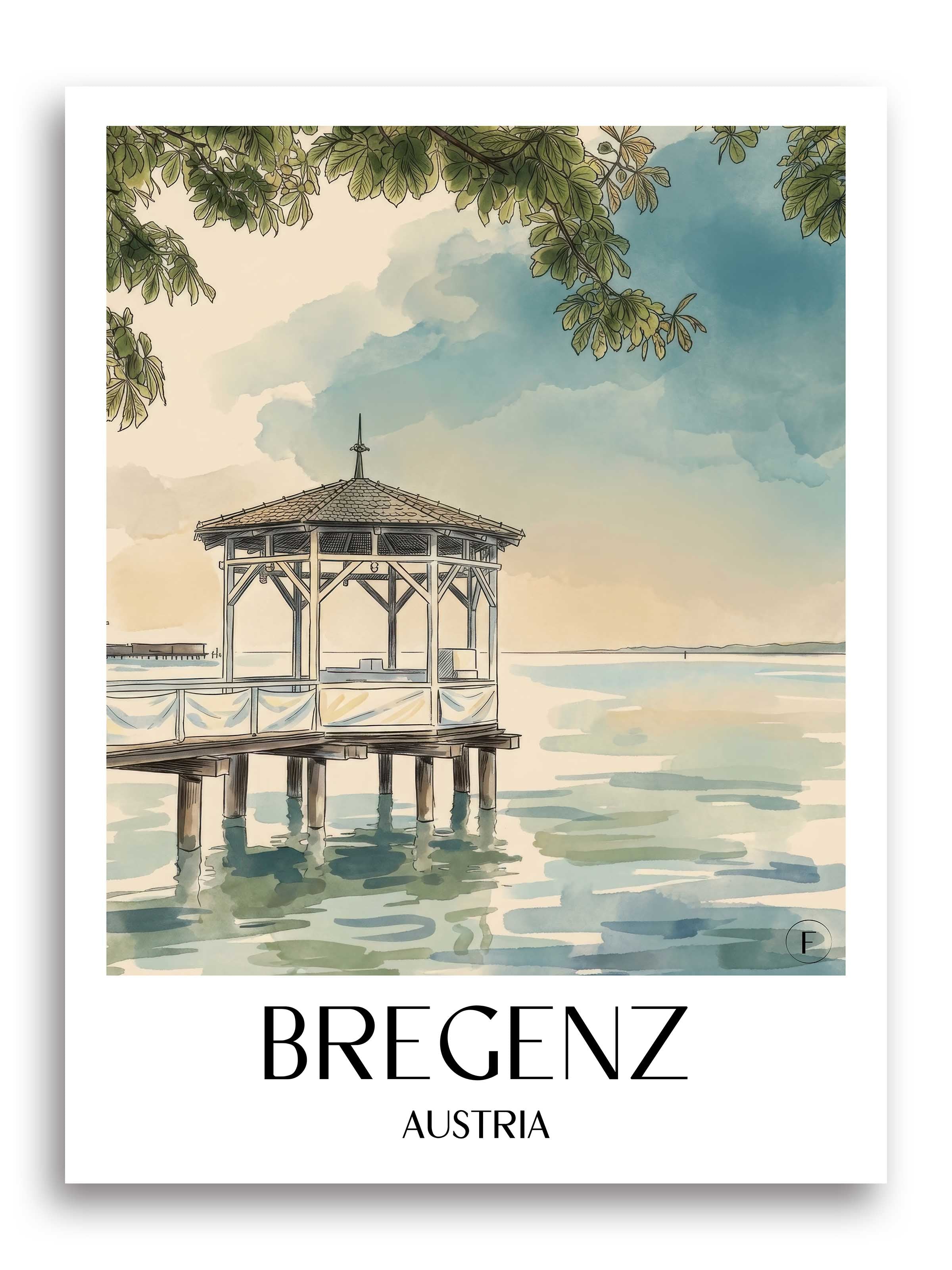 Bregenz Poster - Vorarlberg - Österreich Kunstdruck - Aquarell von A4 bis A1 - favplace