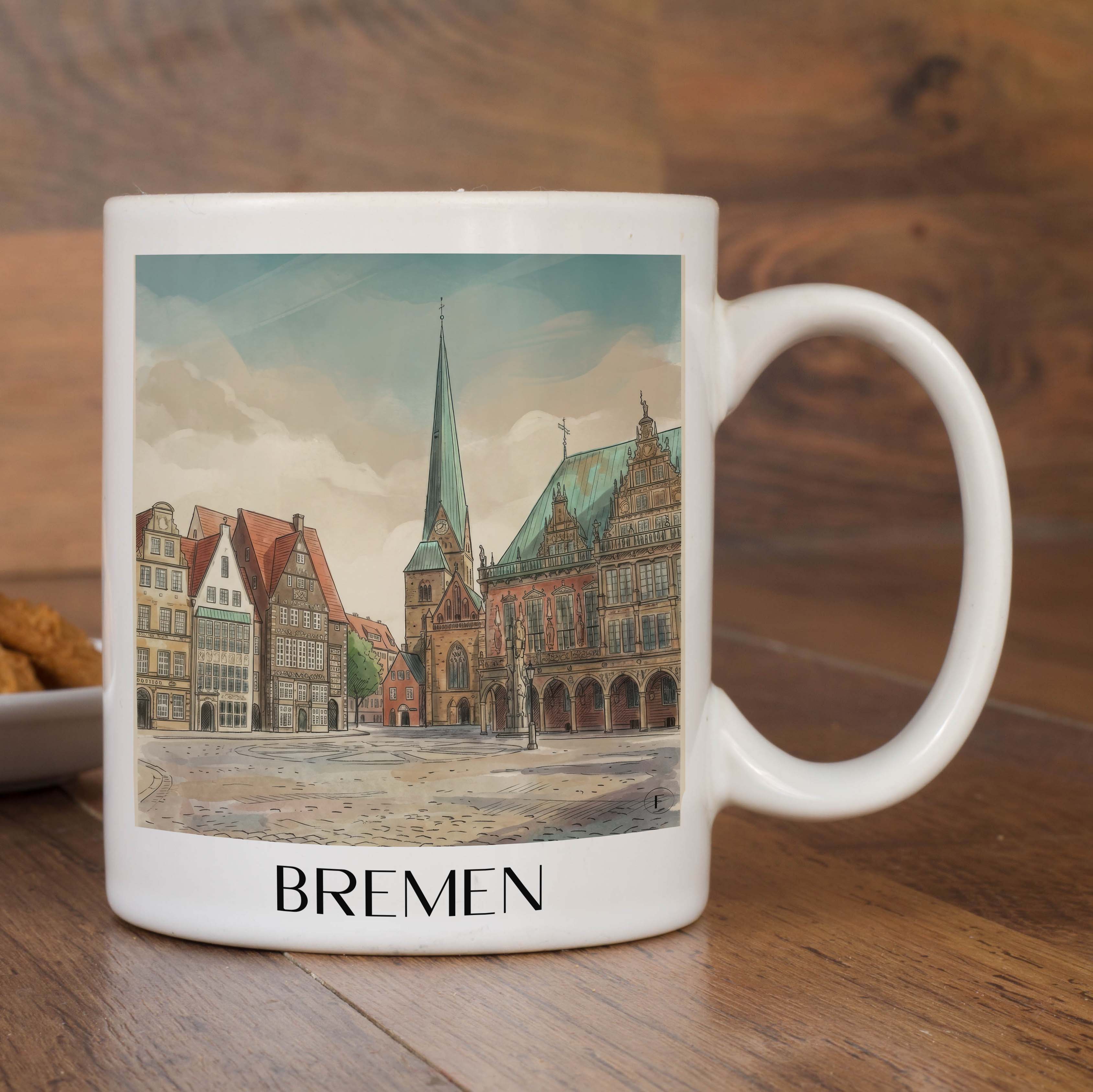 bremen-deutschland-kaffeebecher-aquarell