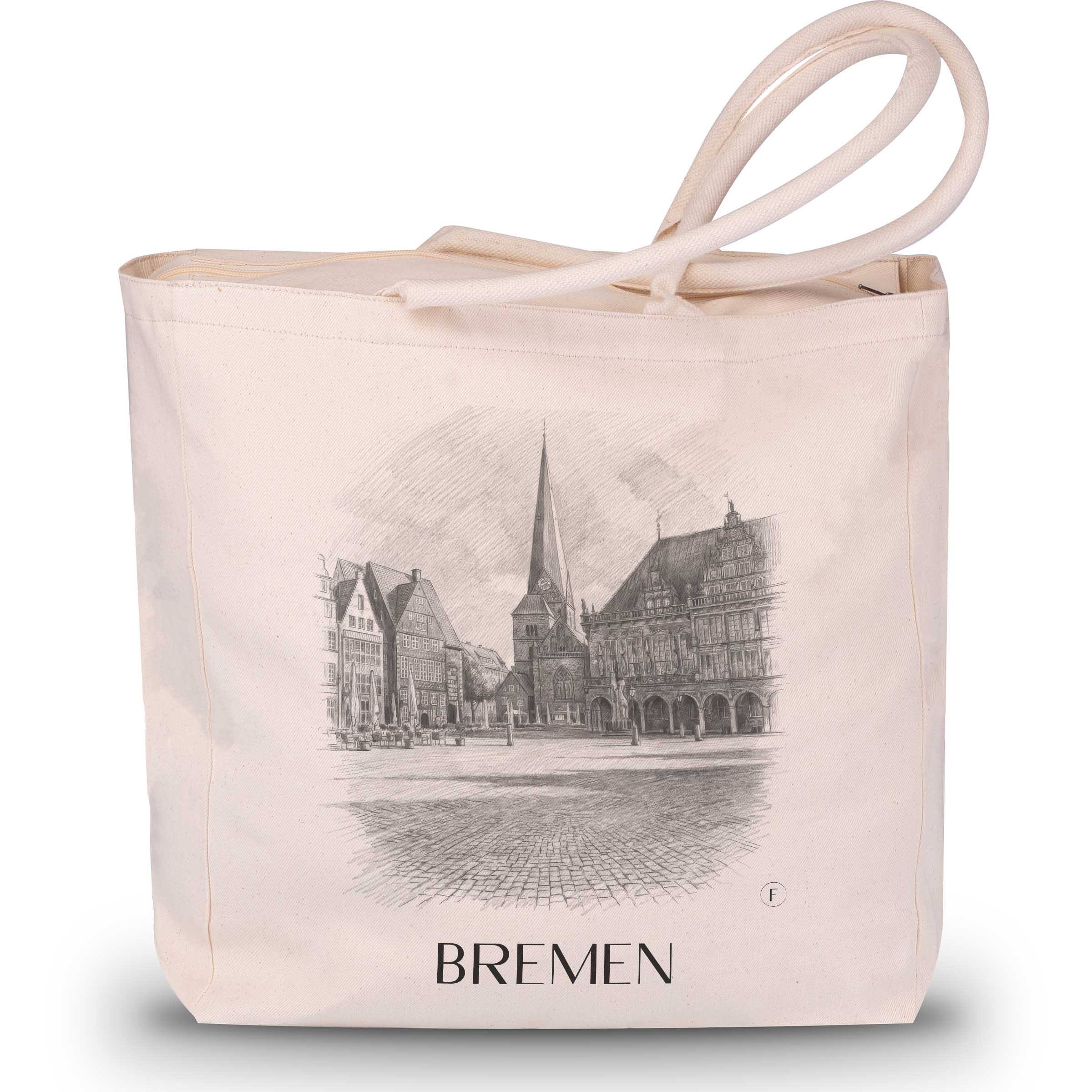 bremen-deutschland-einkaufstasche-bleistift-zeichnung-drawing