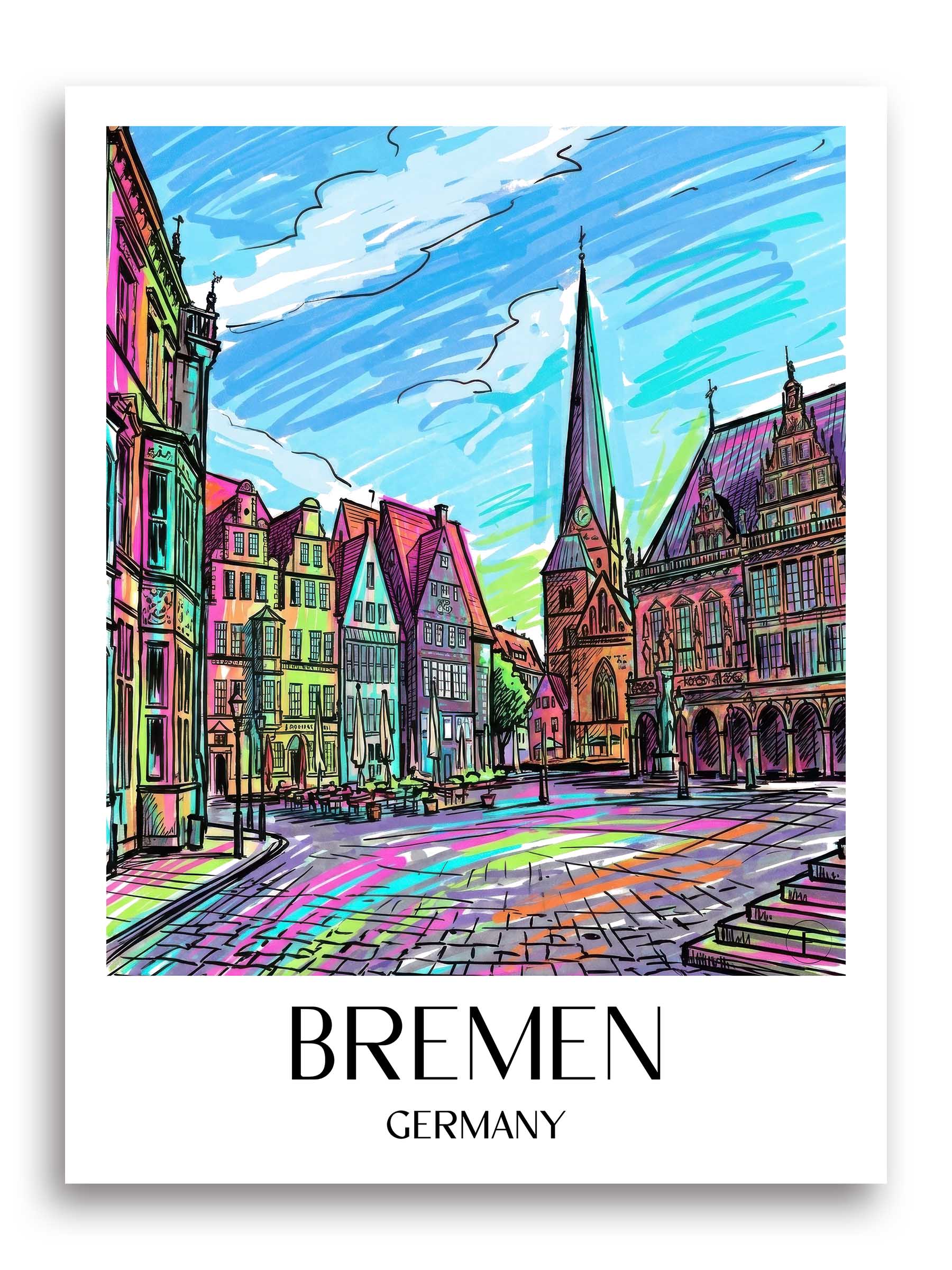 Bremen Poster - - Deutschland Kunstdruck - Tag Graffiti von A4 bis A1 - favplace