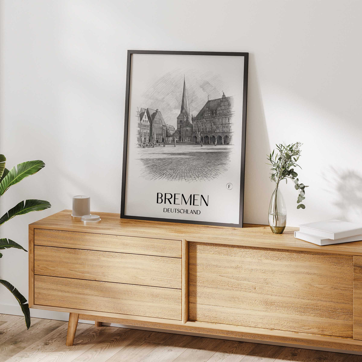 bremen-deutschland-poster-bleistift-zeichnung-drawing