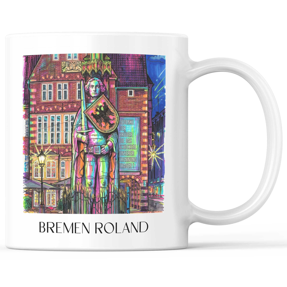 Bremer Roland - Deutschland Becher - Kaffeetasse im Tag Graffiti Stil - favplace
