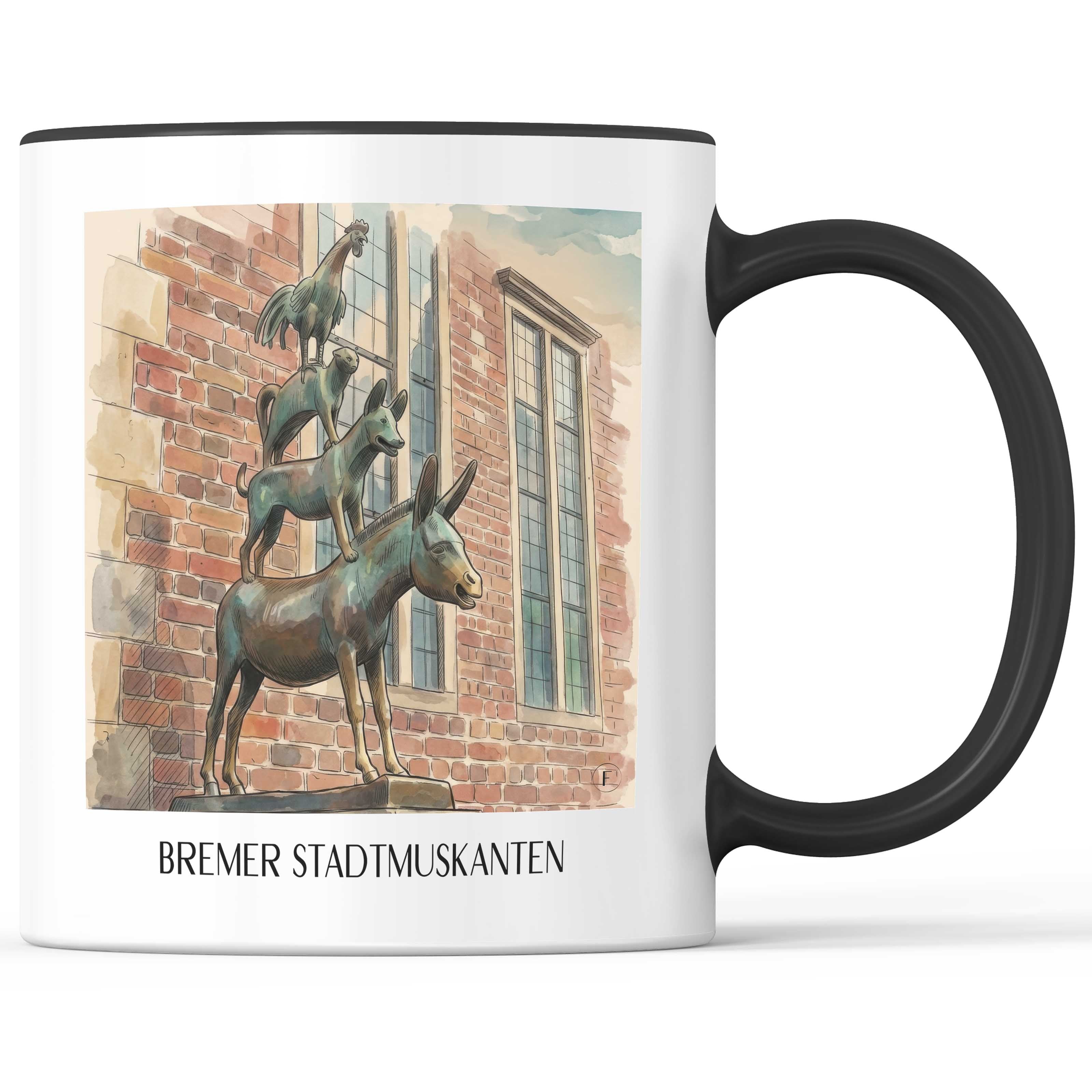 bremer-stadtmuskanten-deutschland-kaffeebecher-aquarell
