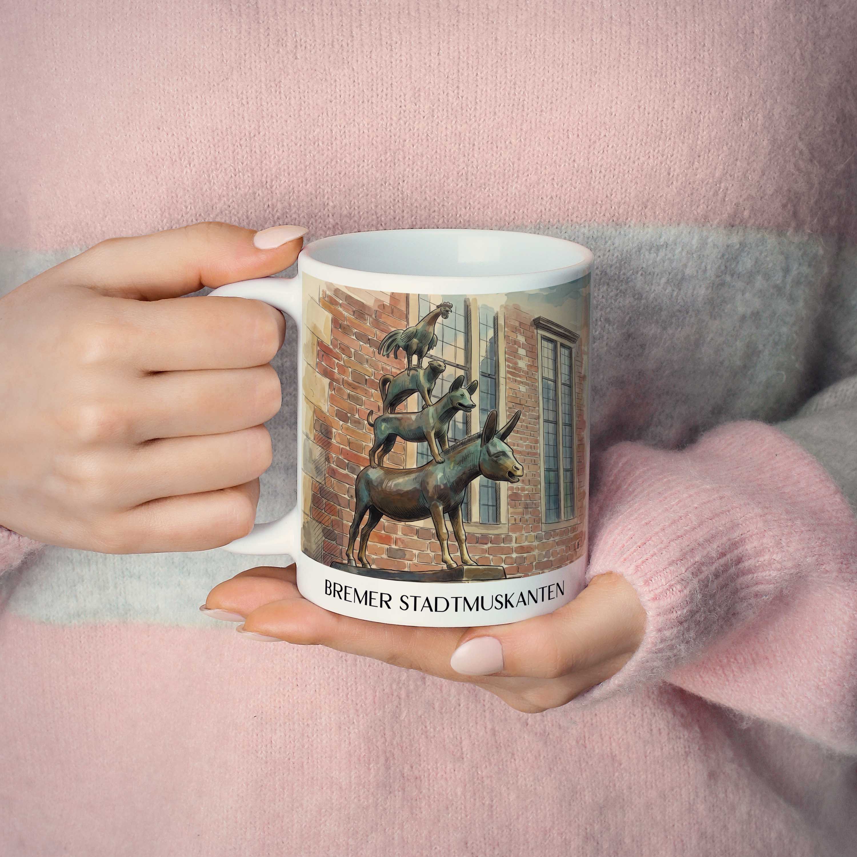 bremer-stadtmuskanten-deutschland-kaffeebecher-aquarell