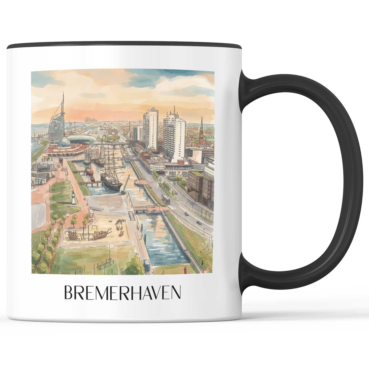 bremerhaven-deutschland-kaffeebecher-aquarell