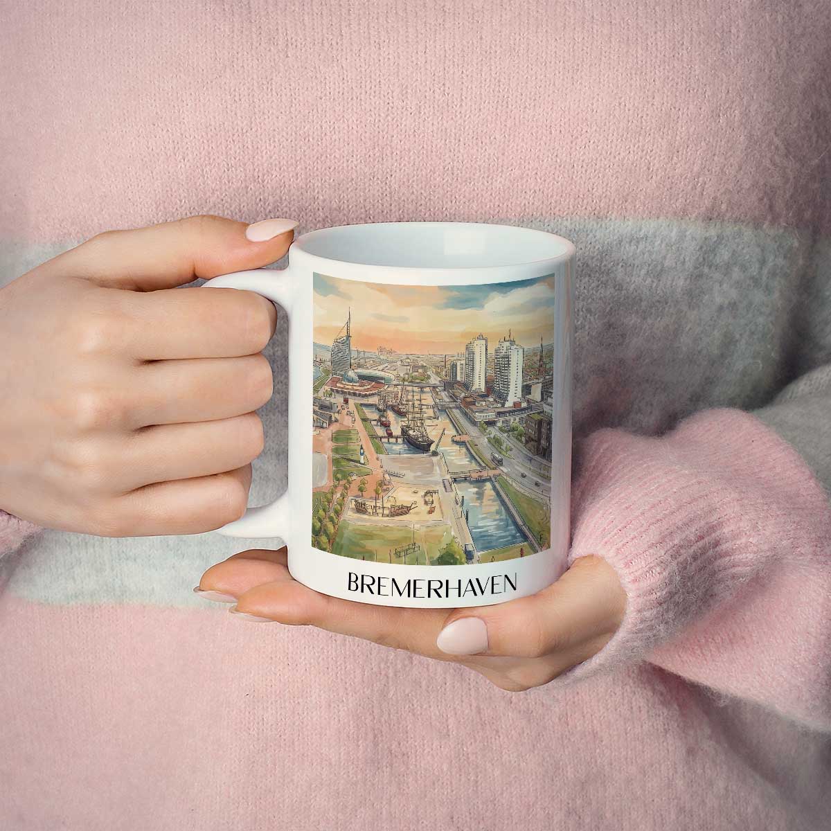 bremerhaven-deutschland-kaffeebecher-aquarell
