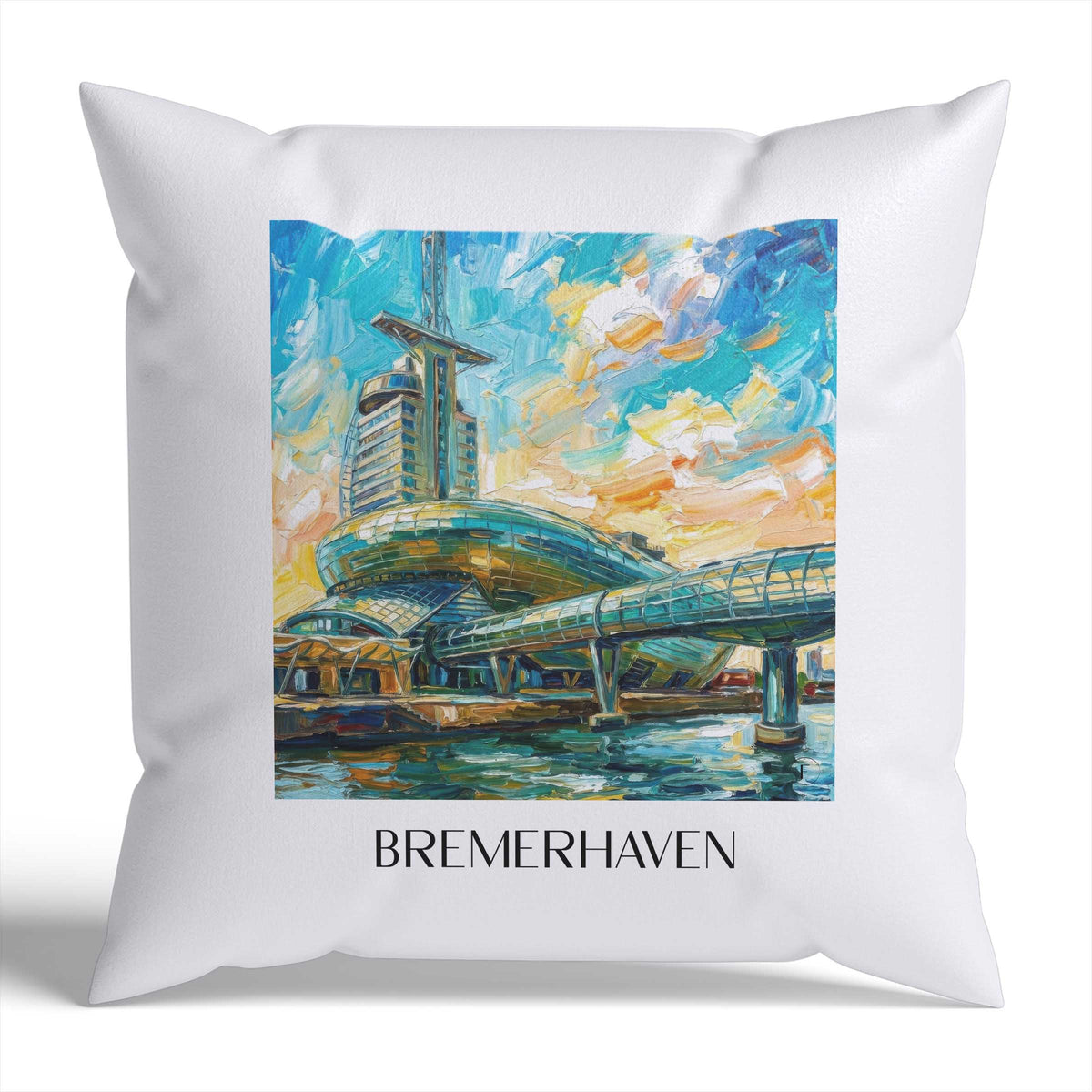 Bremerhaven Kissenhülle - Zierkissen Bezug - Bremen - Deutschland Kissen bzw. Kissenbezug im Ölgemälde Stil - favplace