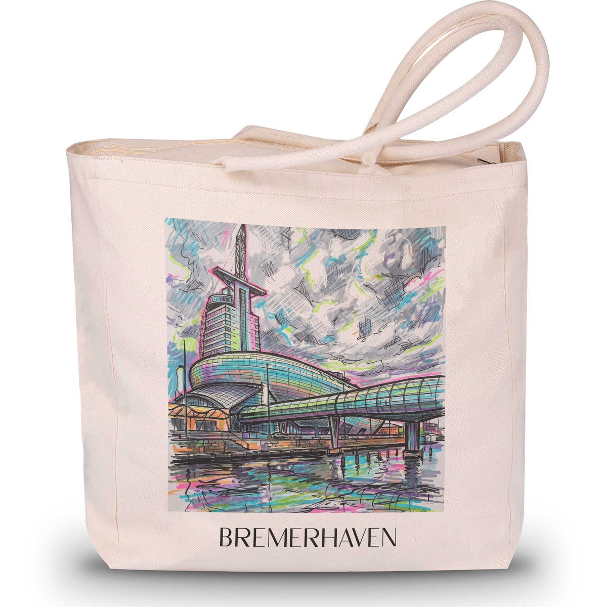 Bremerhaven Shopping Tasche - Bremen - Deutschland Tote Bag - Einkaufstasche im Tag Graffiti Stil - favplace