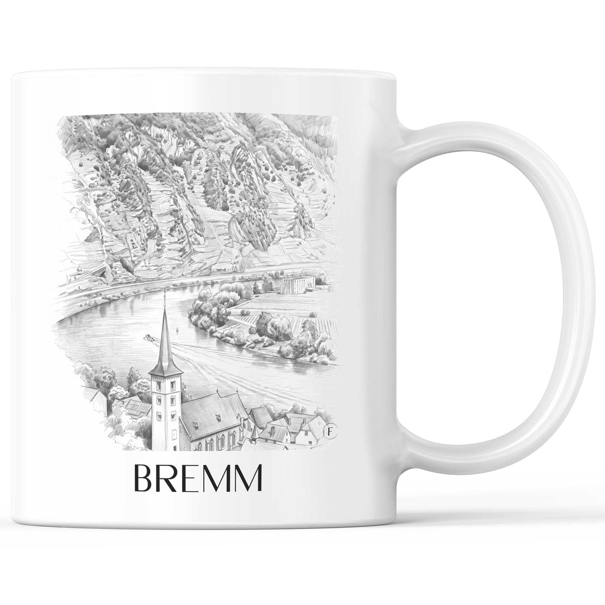 Bremm Kaffeebecher - Rheinland-Pfalz - Deutschland Becher - Kaffeetasse im Zeichnung Stil