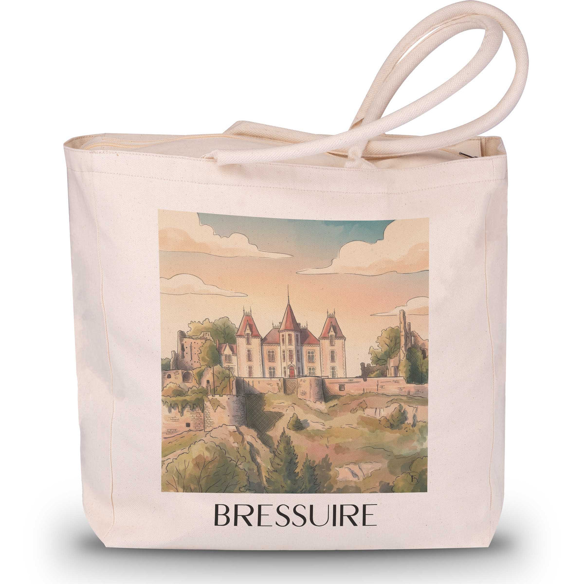 Bressuire Shopping Tasche - Deux-Sèvres - Frankreich Tote Bag - Einkaufstasche im Aquarell Stil - favplace